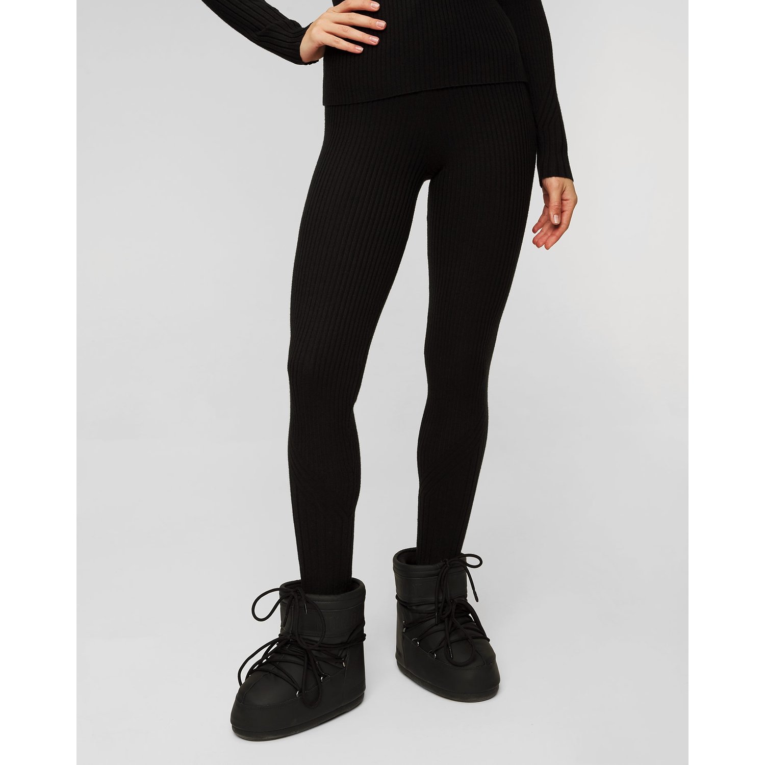 Czarne Leginsy Damskie Varley Mocado Rib Knit Legging