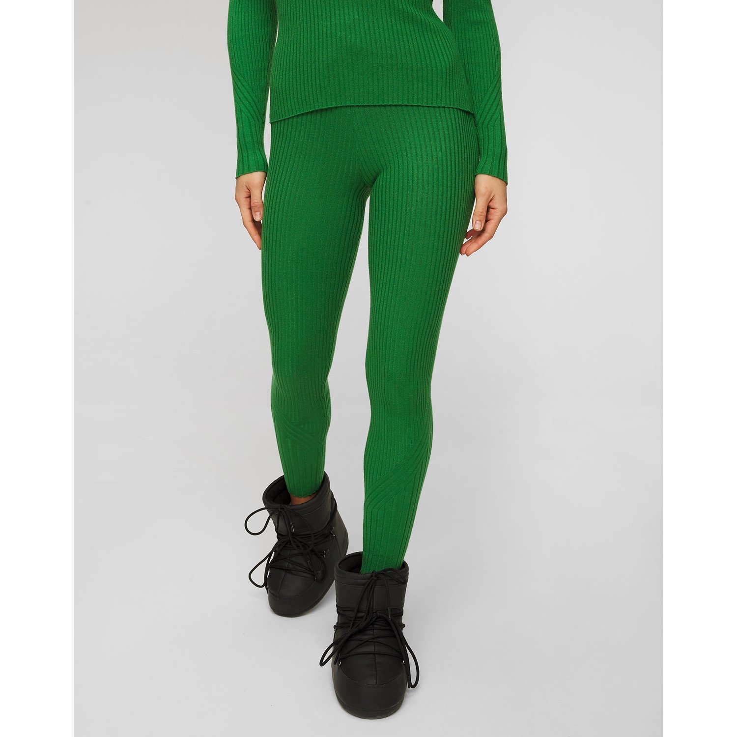 Zielone Leginsy Damskie Varley Mocado Rib Knit Legging