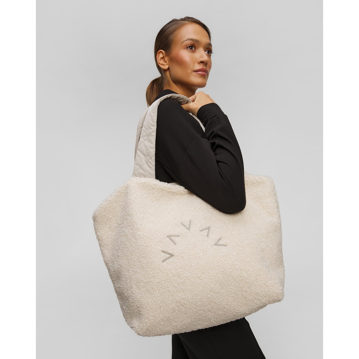 Beżowa Torba Dwustronna Damska Varley Amos Reversible Quilt Tote