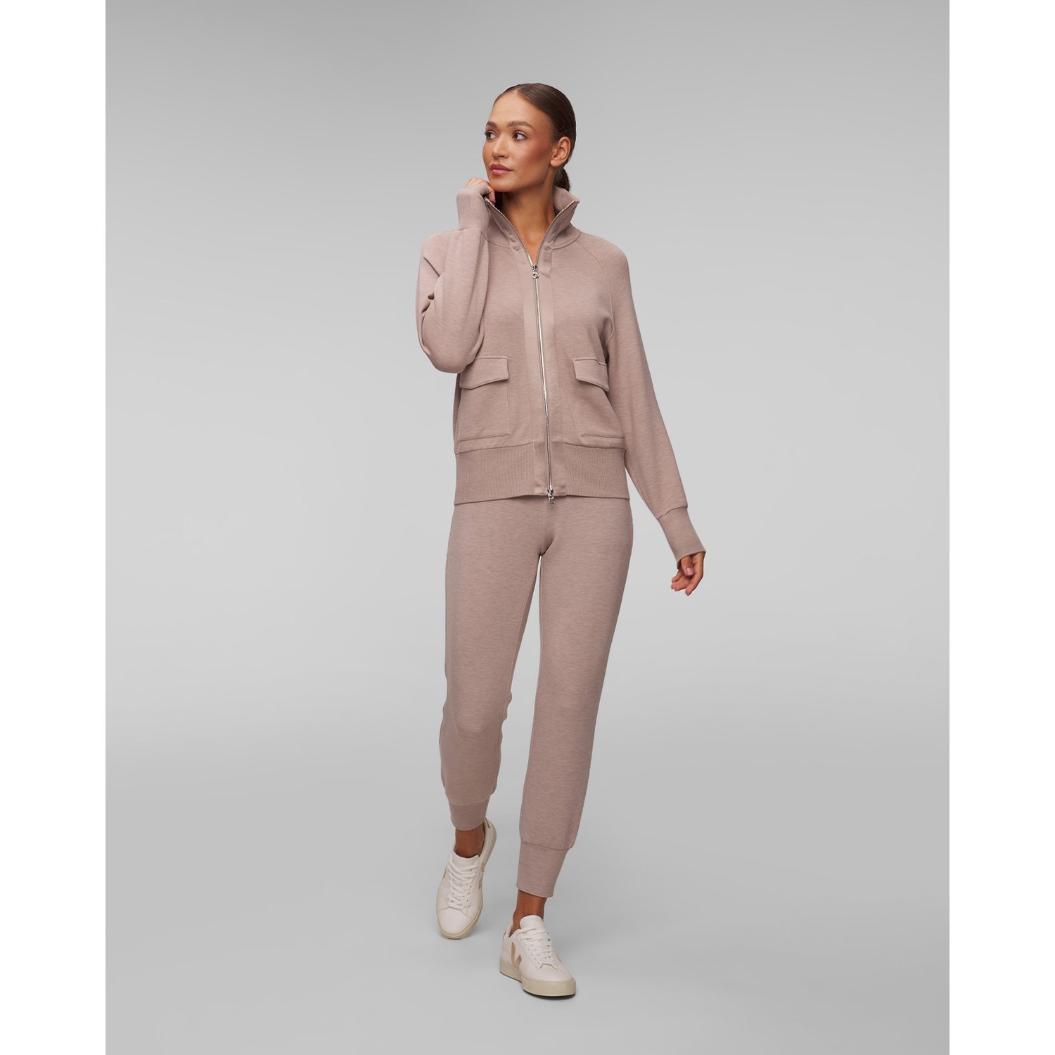 Brązowe Spodnie Damskie Varley The Slim Cuff Pant 27.5