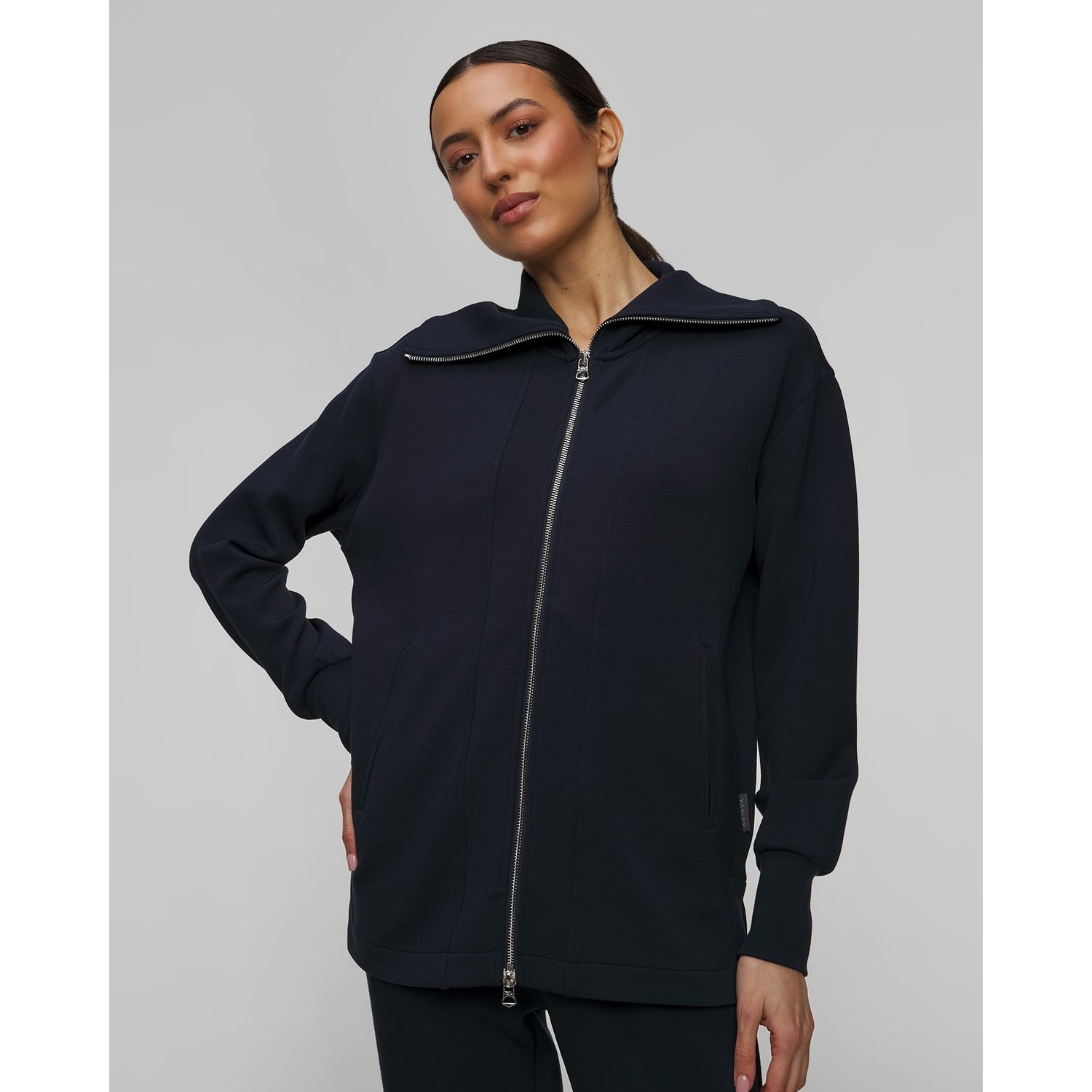 Granatowa Bluza Damska Varley Raleigh Zip Through Sweat