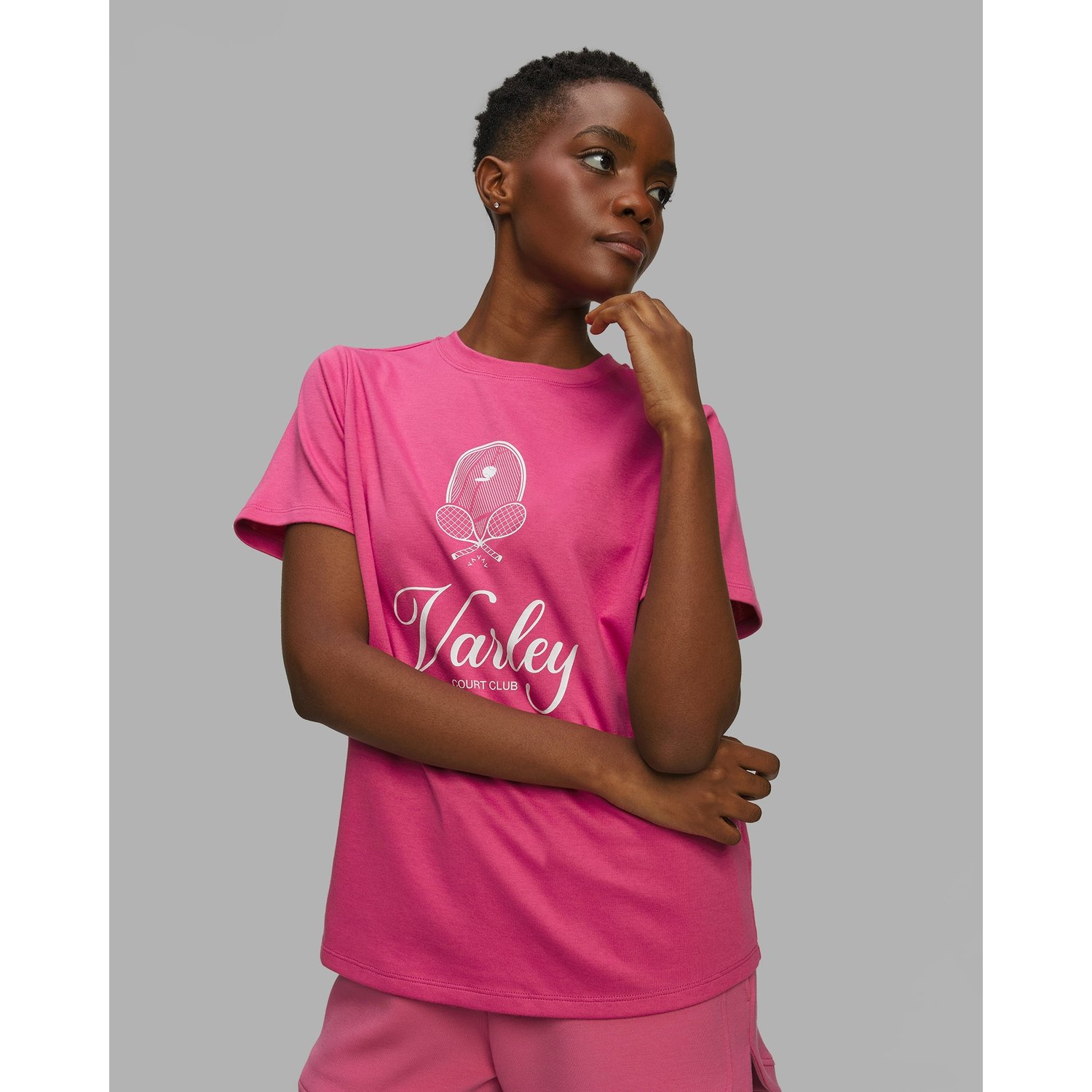 Różowy T-shirt damski Varley Coventry Branded Tee