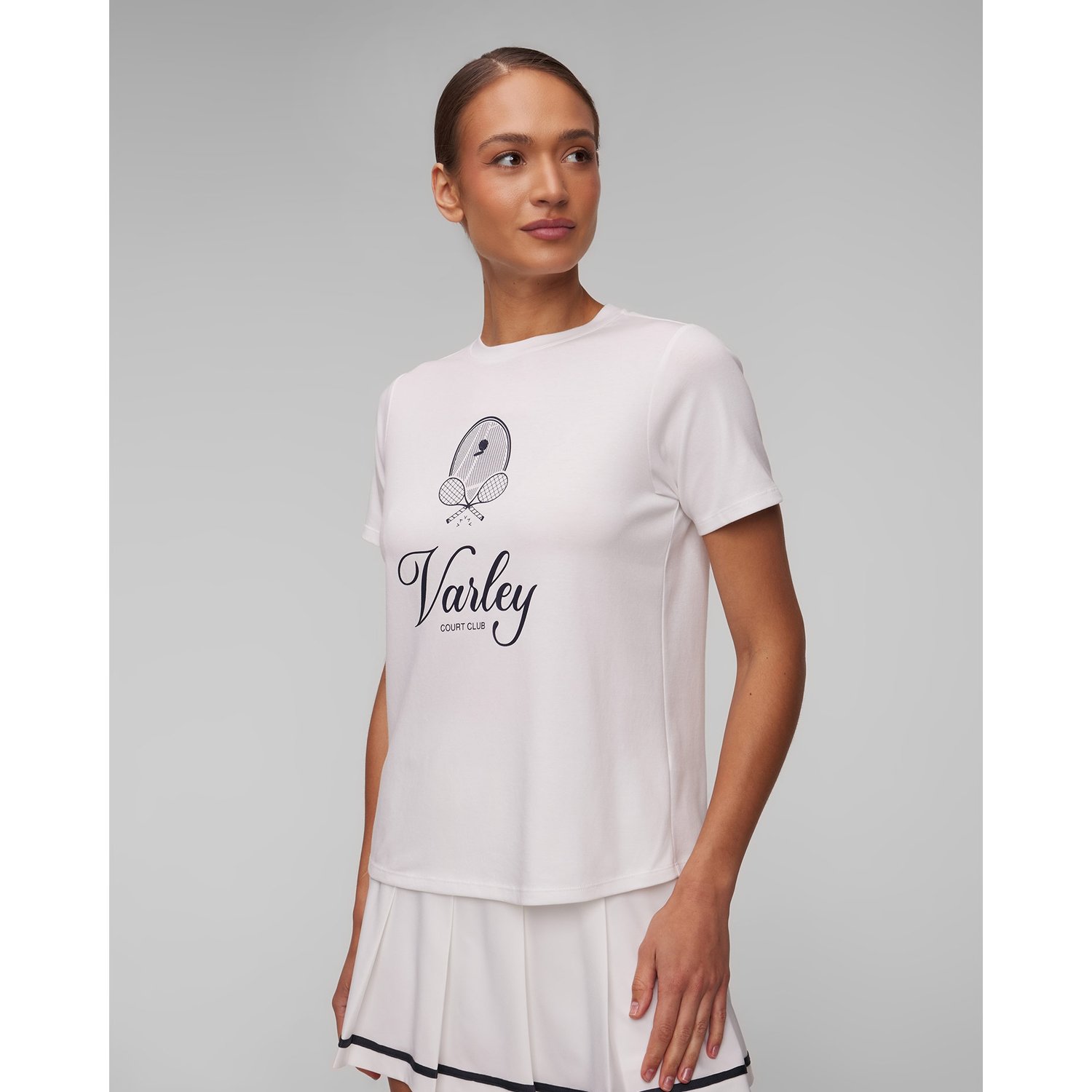 Biały T-shirt Damski Varley Coventry Branded Tee