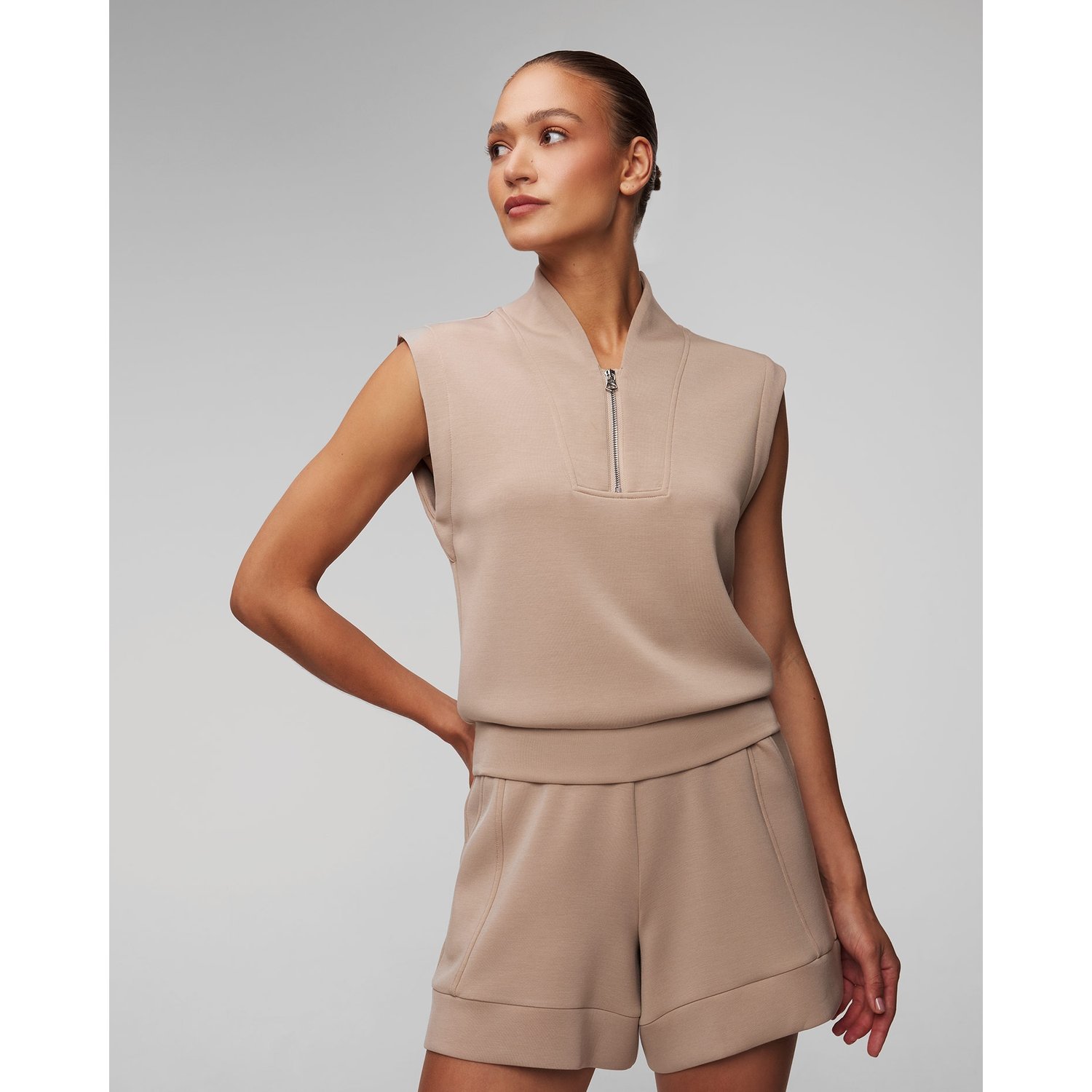 Beżowa Bluza Damska Varley Loretta Half Zip