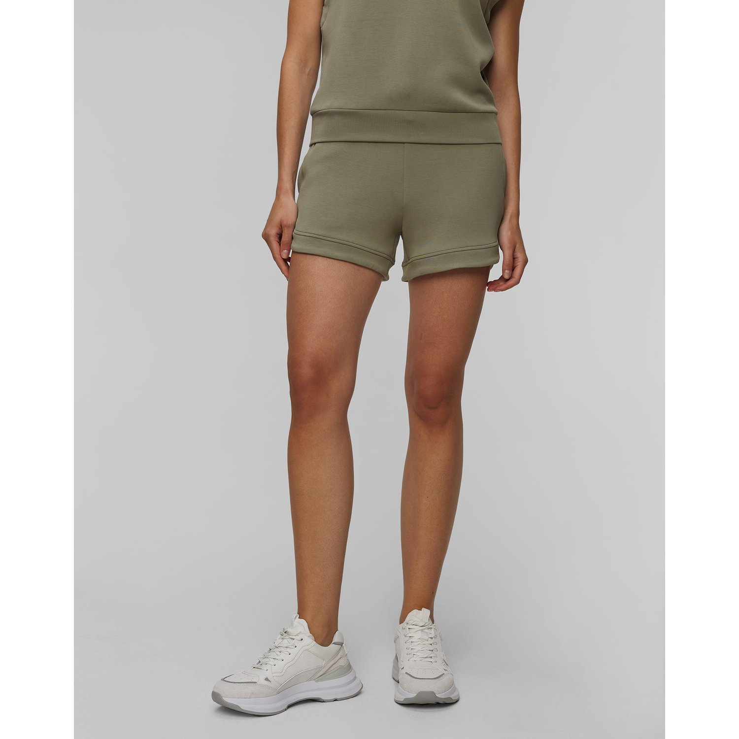Zielone Szorty Dresowe Damskie Varley Ollie High Rise Short 3.5