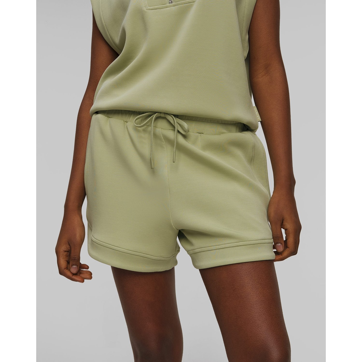 Zielone Szorty Dresowe Damskie Varley Ollie High Rise Short 3.5