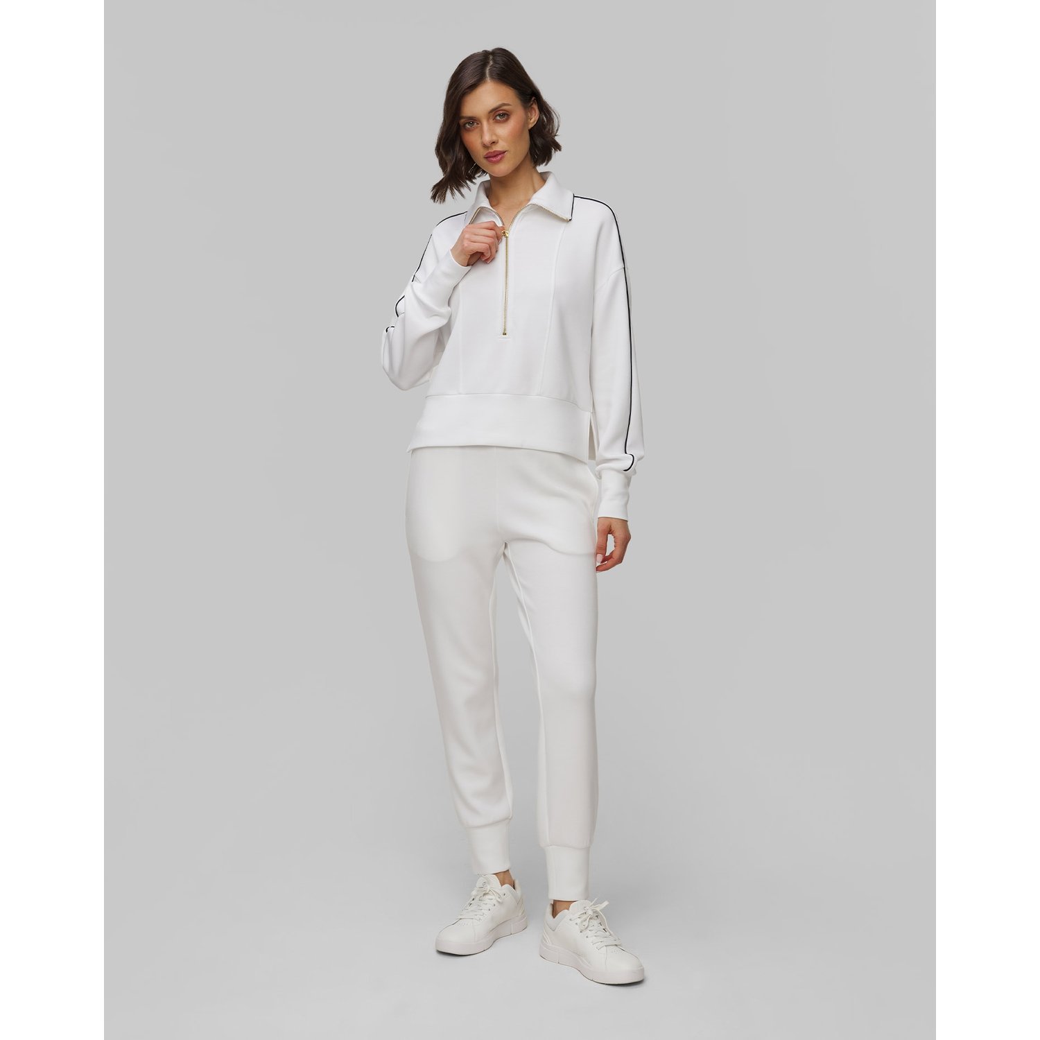Biała bluza damska Varley Davenport Half Zip