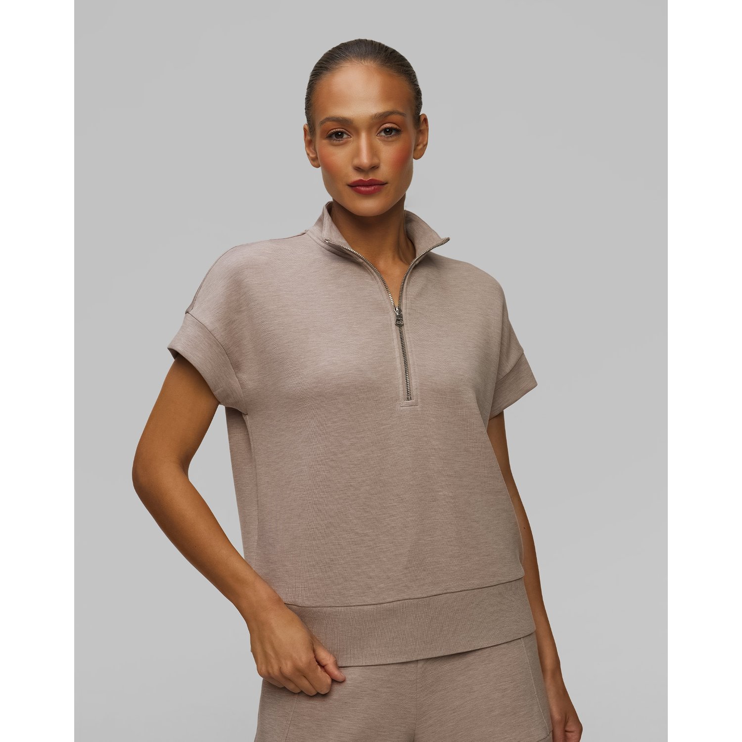 Brązowa Bluza Damska Varley Ritchie Short Sleeve Sweat