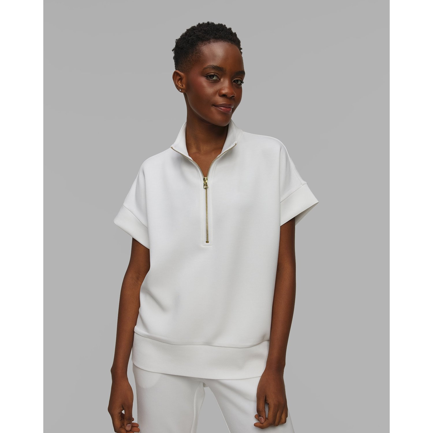 Biała Bluza Damska Varley Ritchie Short Sleeve Sweat