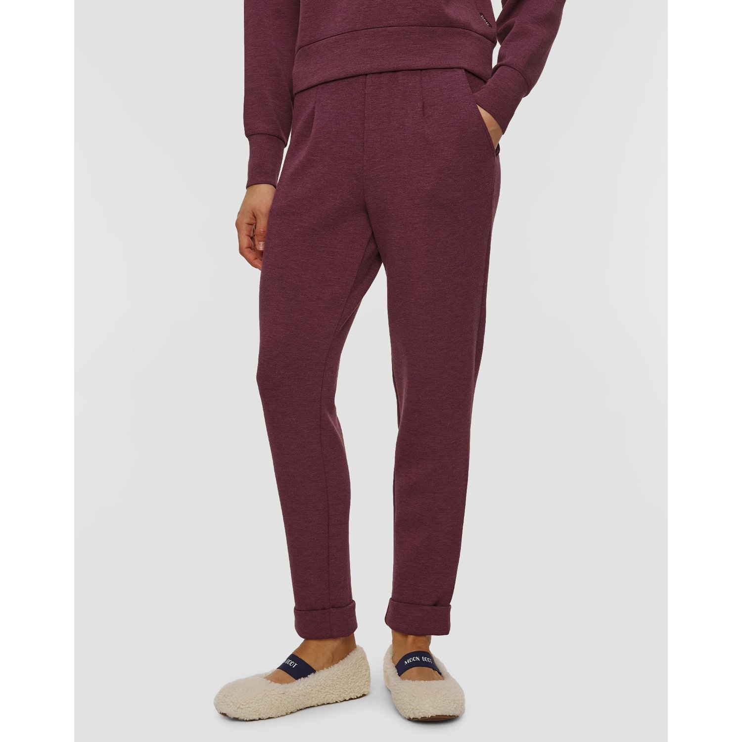 Burgundowe Spodnie Damskie Varley The Rolled Cuff Pant 28.5