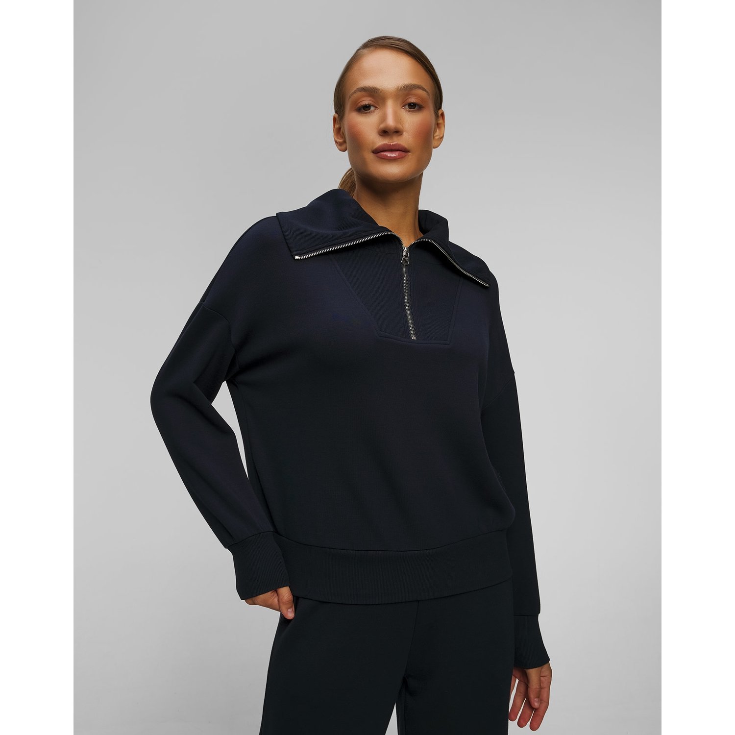 Granatowa Bluza Damska Varley Catherine Half Zip Sweat