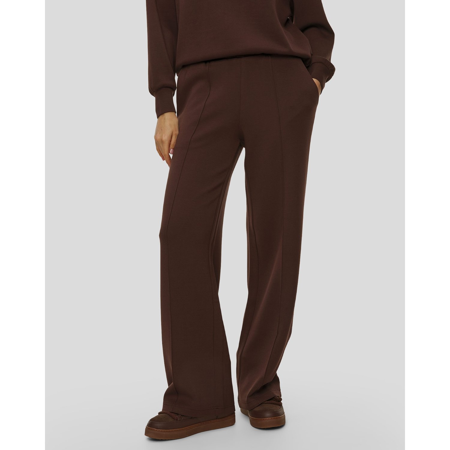 Brązowe Spodnie Dresowe Damskie Varley The Wide Leg Pant 30