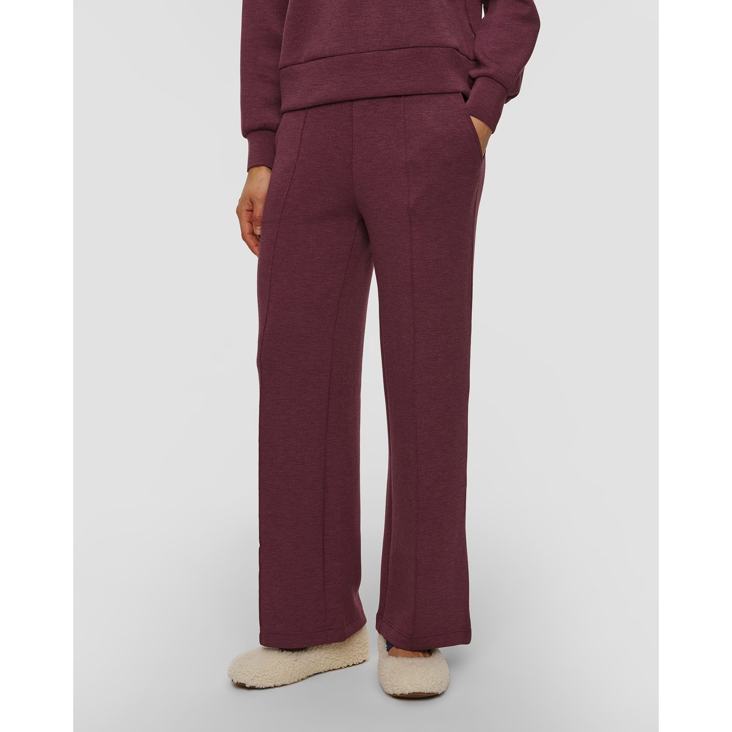 Burgundowe Spodnie Dresowe Damskie Varley The Wide Leg Pant 30