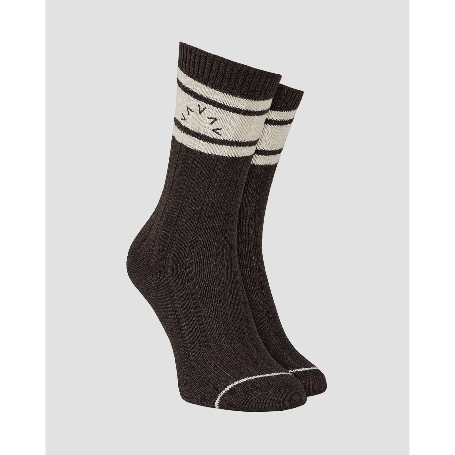 Brązowe Skarpetki Z Kaszmirem Damskie Varley Malissa Plush Wide Rib Sock