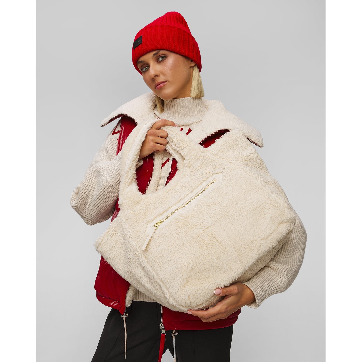 Torebka Futerkowa Damska Varley Vail Sherpa Crossbody Tote