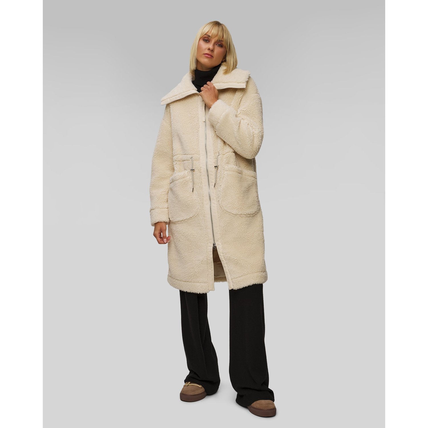 Płaszcz Futerkowy Damski Varley Logan Sherpa Coat