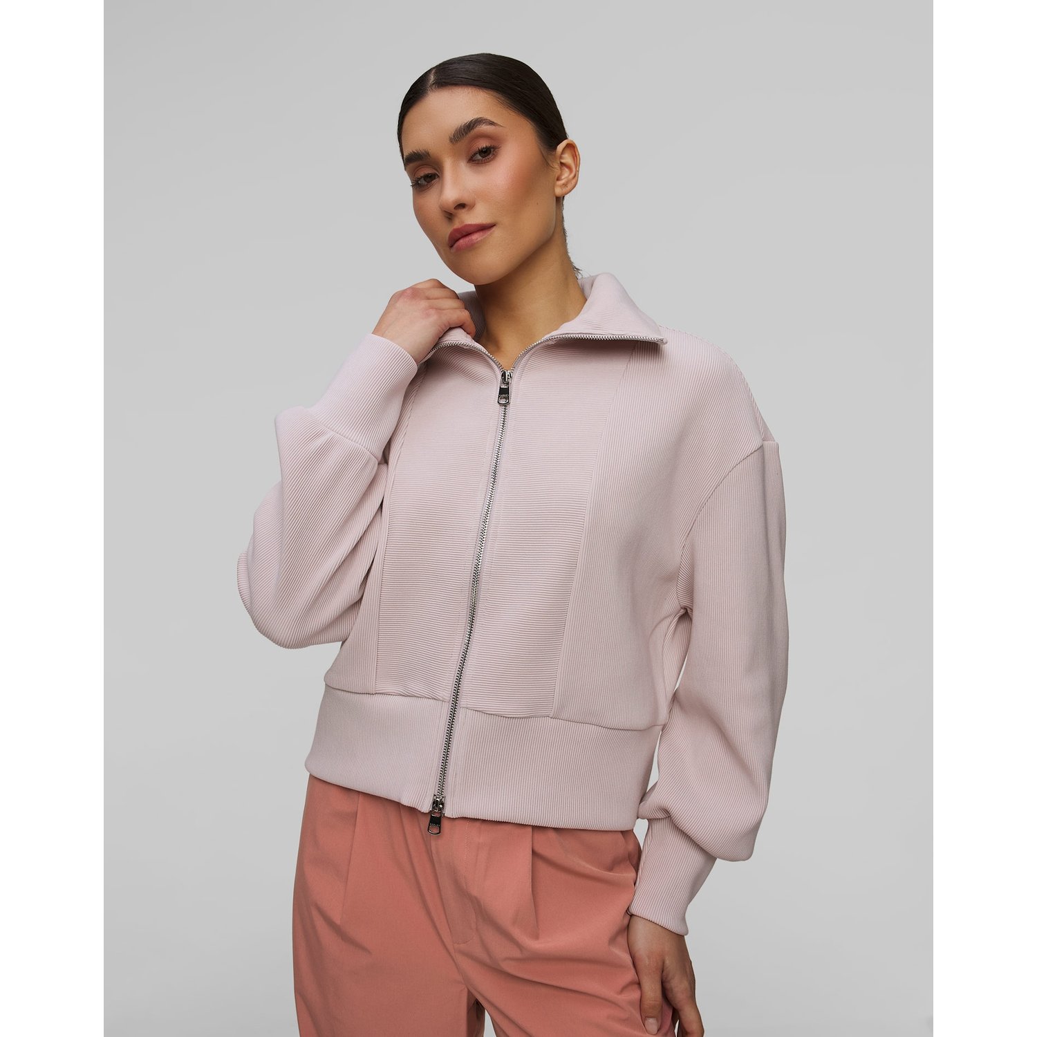 Różowa Bluza Damska Varley Gibbs Zip Through Sweat