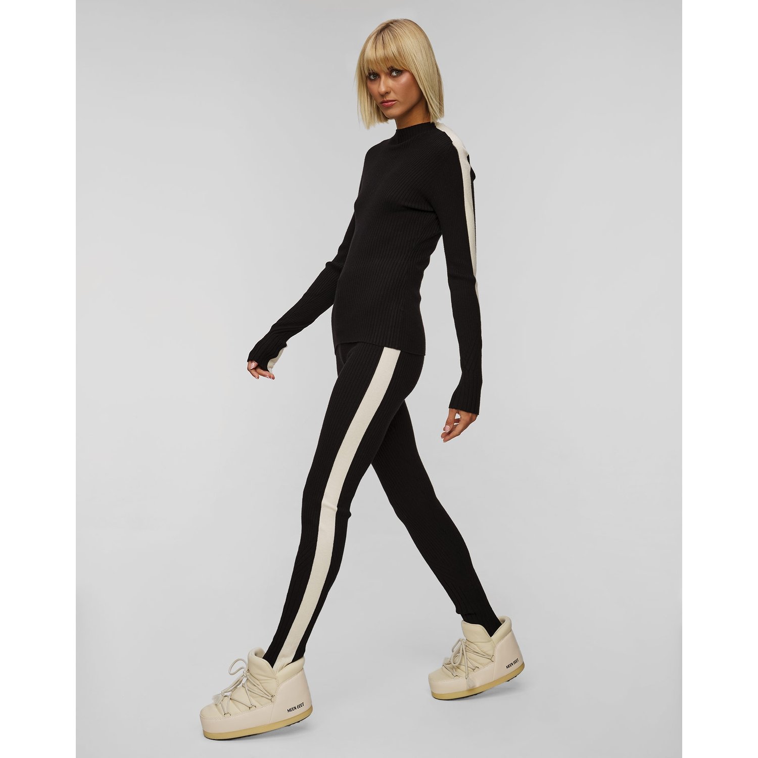 Czarne Leginsy Damskie Varley Aiden Knit Legging