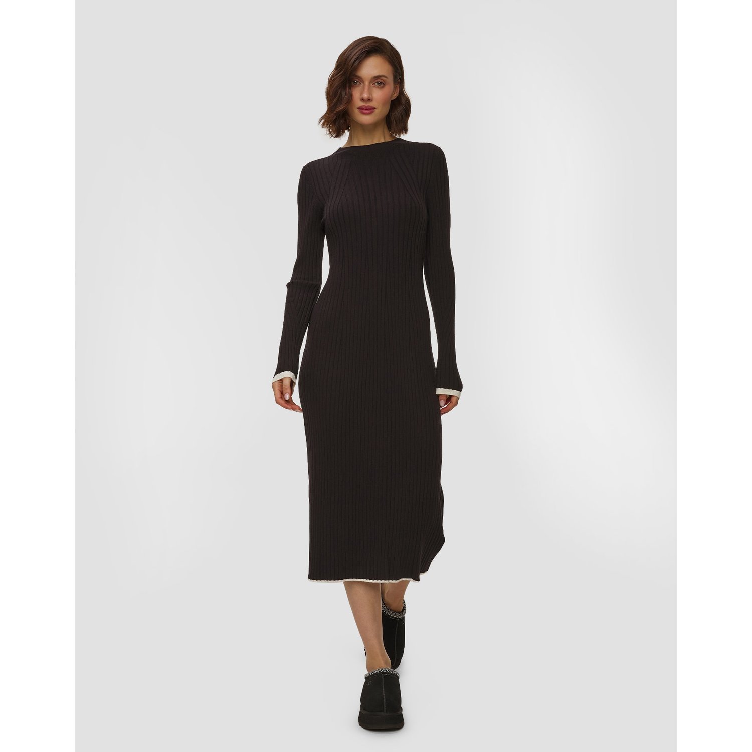 Sukienka Dzianinowa Damska Varley Axel Rib Knit Midi Dress