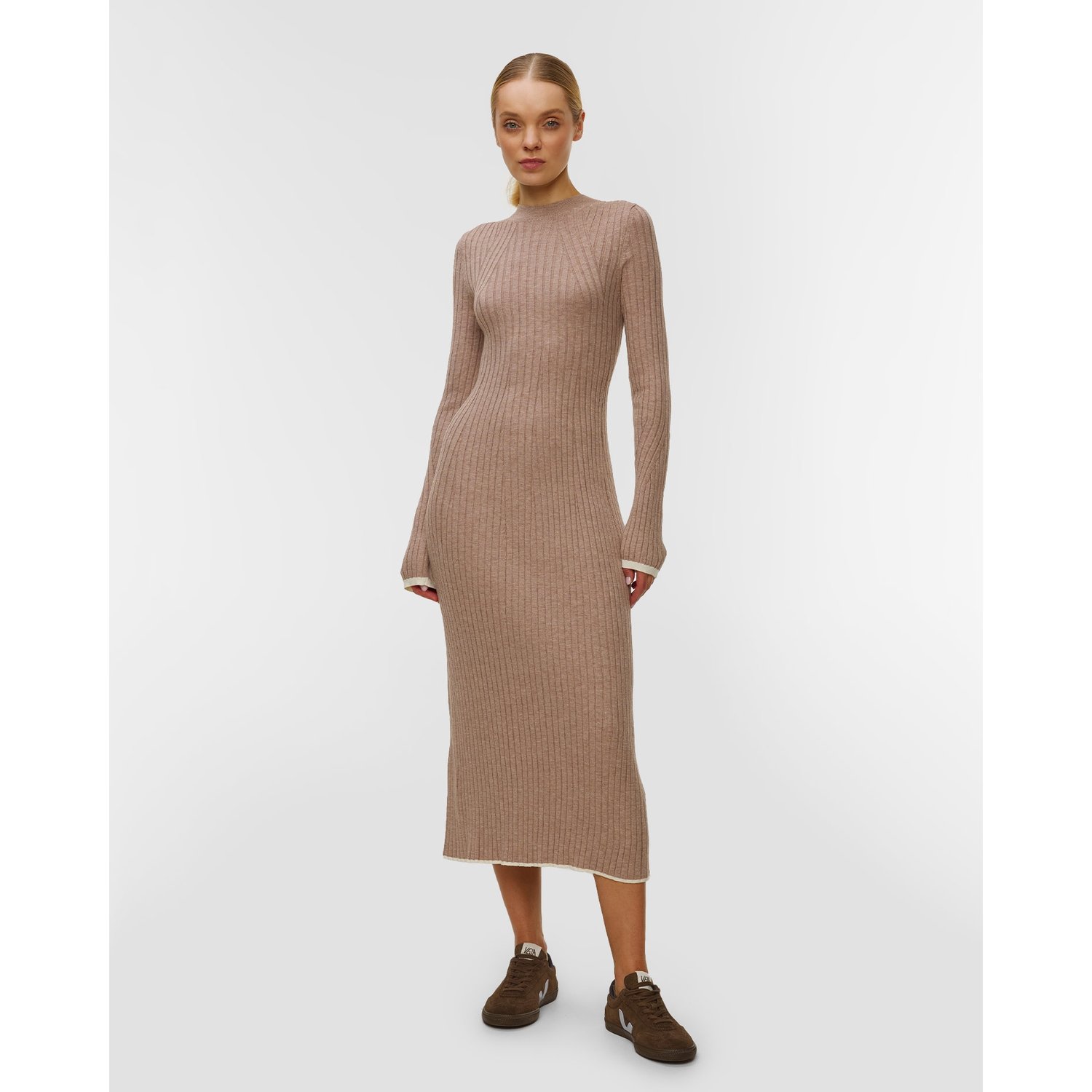 Sukienka Dzianinowa Damska Varley Axel Rib Knit Midi Dress