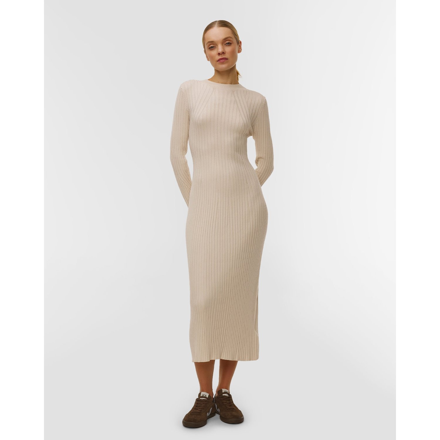 Sukienka Dzianinowa Damska Varley Axel Rib Knit Midi Dress
