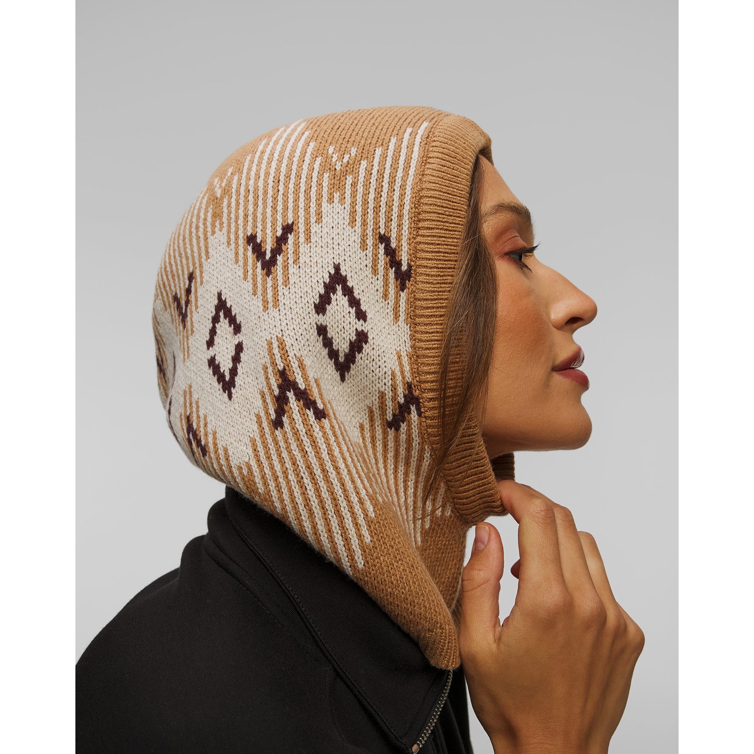 Wełniana Czapka Kominiarka Damska Varley Hilary Jacquard Knit Hood