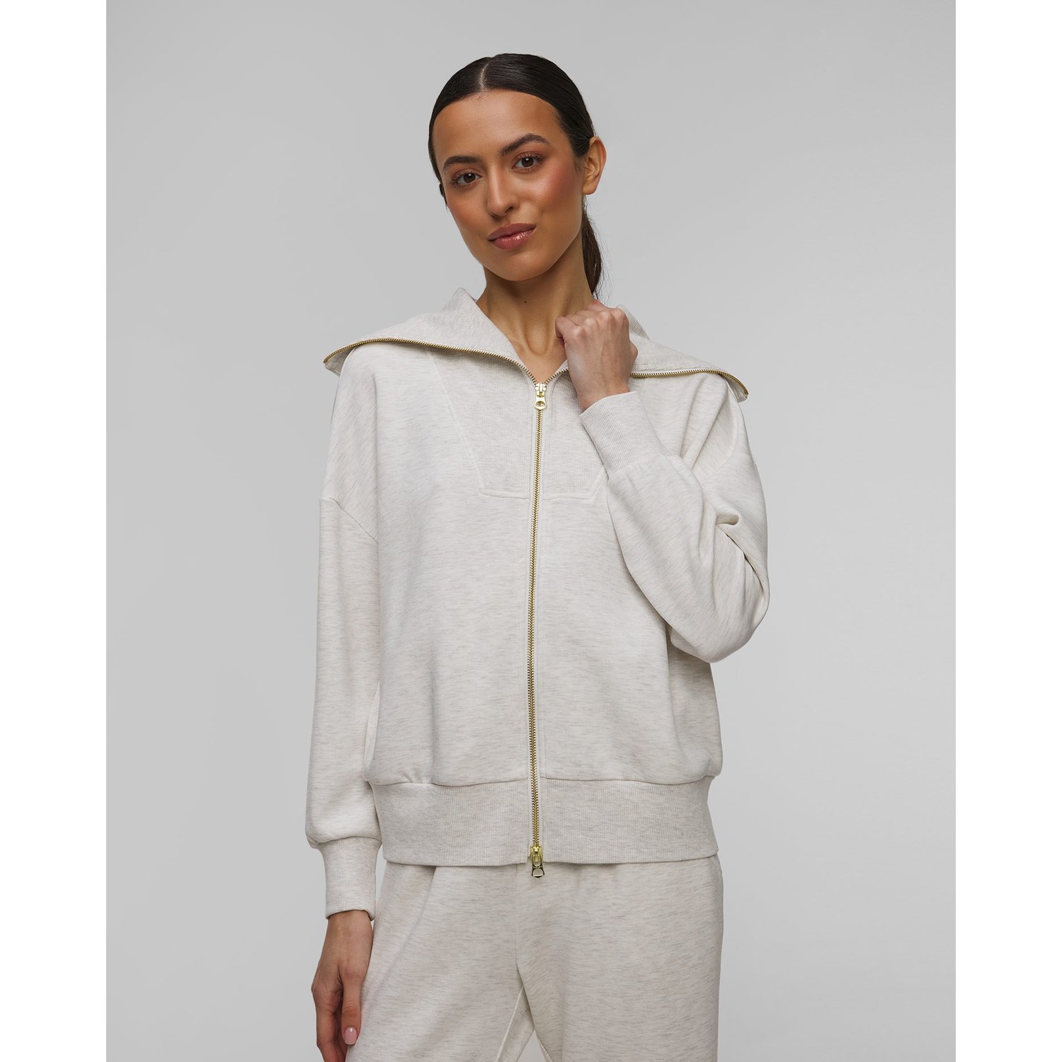 Szara Bluza Damska Varley Halley Zip Through Sweat