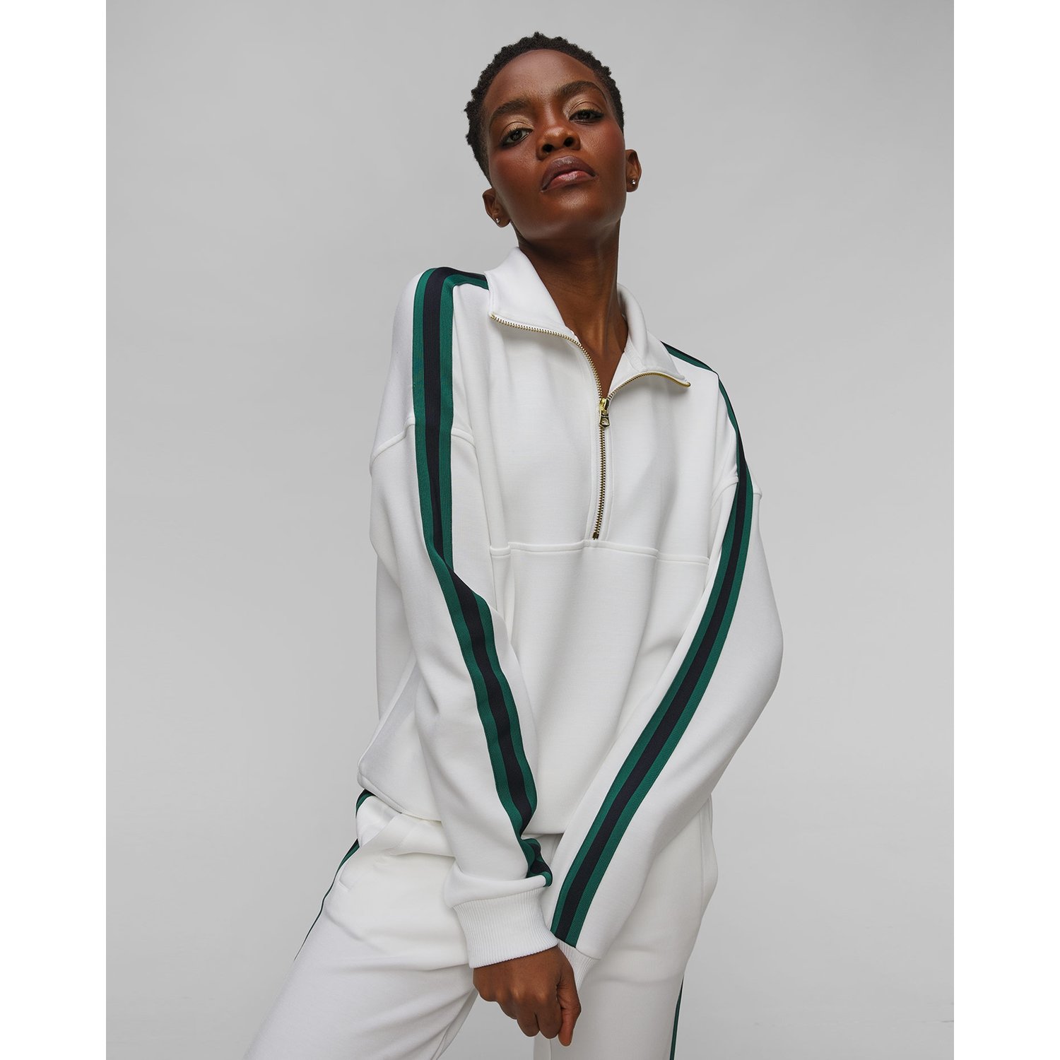 Biała Bluza Damska Varley Raymar Half Zip Sweat