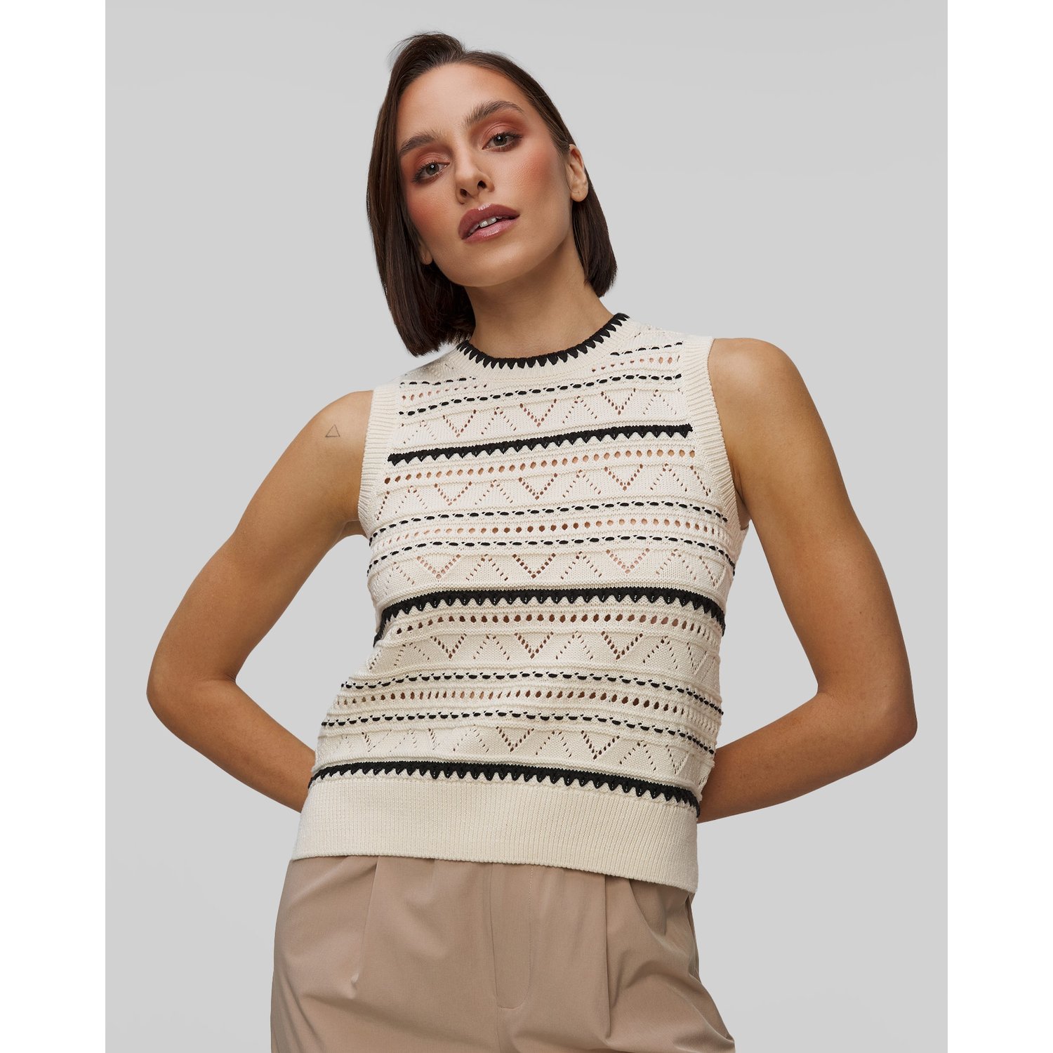 Kamizelka Dzianinowa Damska Varley Athena Pointelle Knit Vest