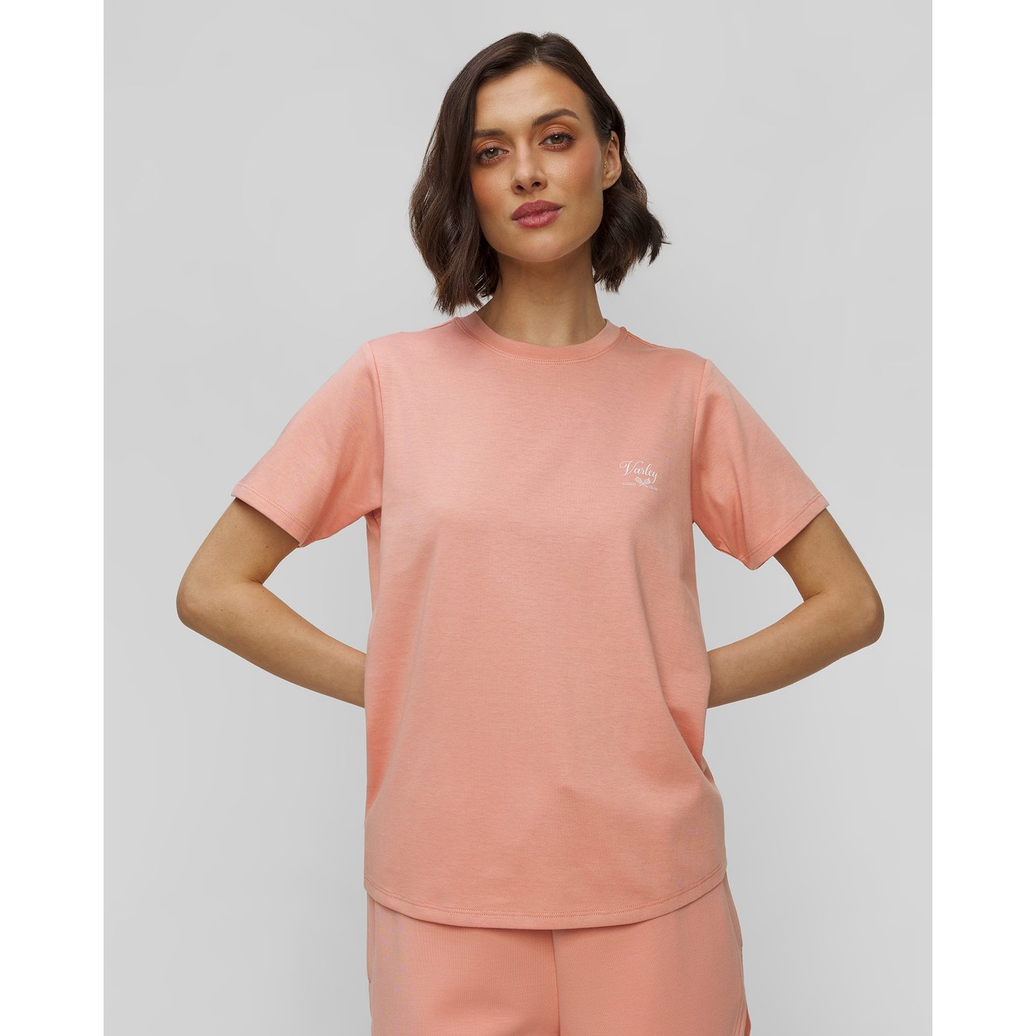 Łososiowy T-shirt Damski Varley Mattie Branded Tee