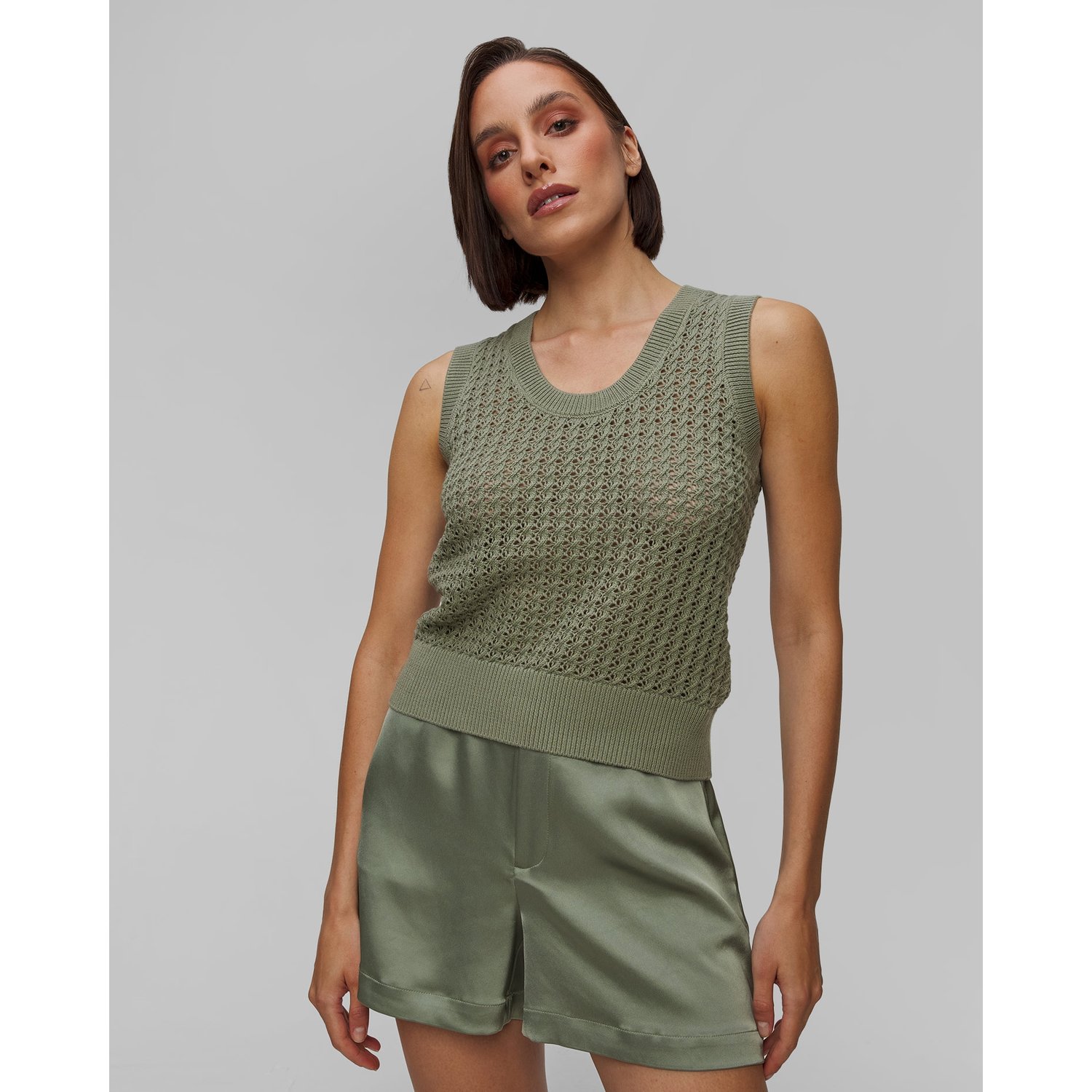 Dzianinowa Kamizelka Damska Varley Ferns Open Knit Tank