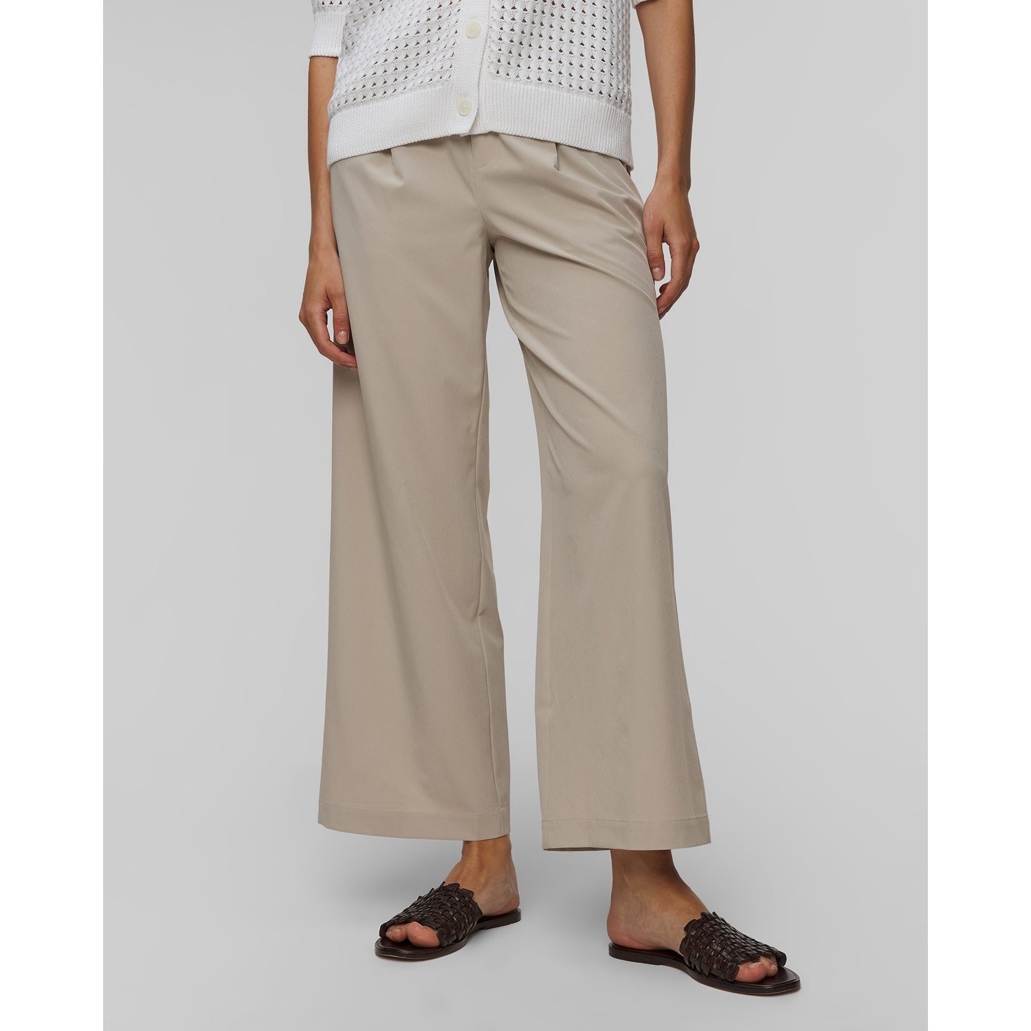 Beżowe Spodnie Damskie Varley Kayson Wide Leg 29.5