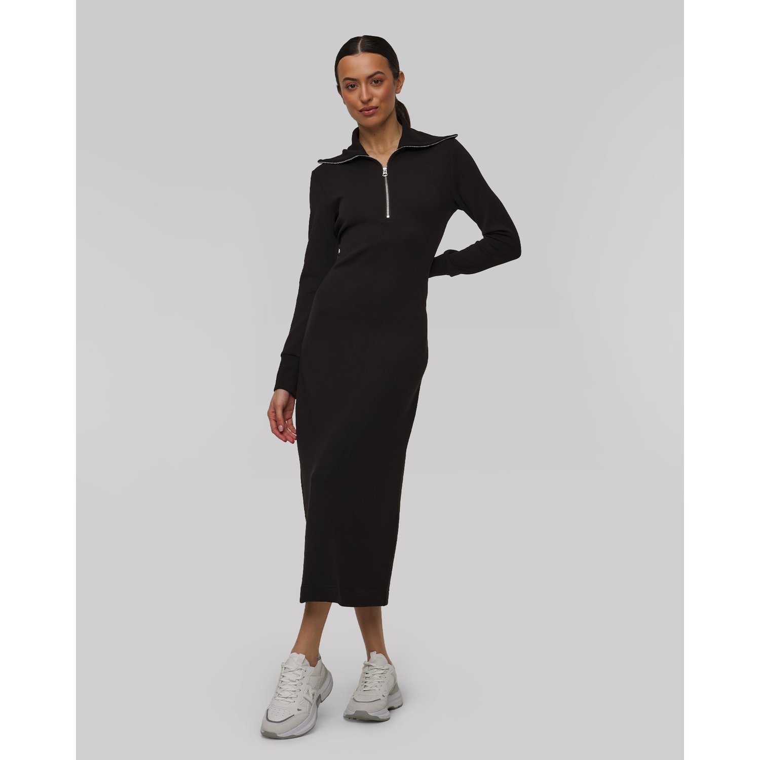 Czarna Sukienka Dzianinowa Damska Varley Alexis Midi Dress