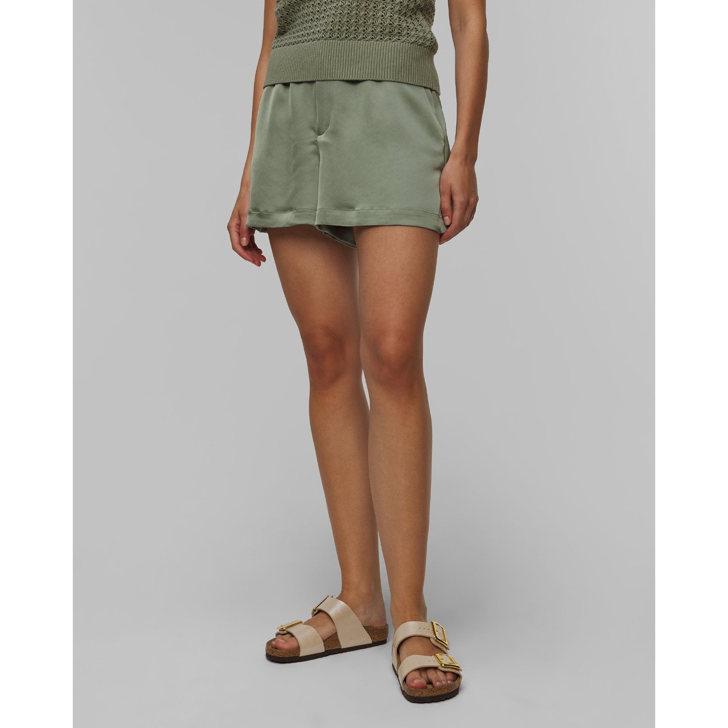 Zielone Szorty Damskie Varley Sarka High Rise Short