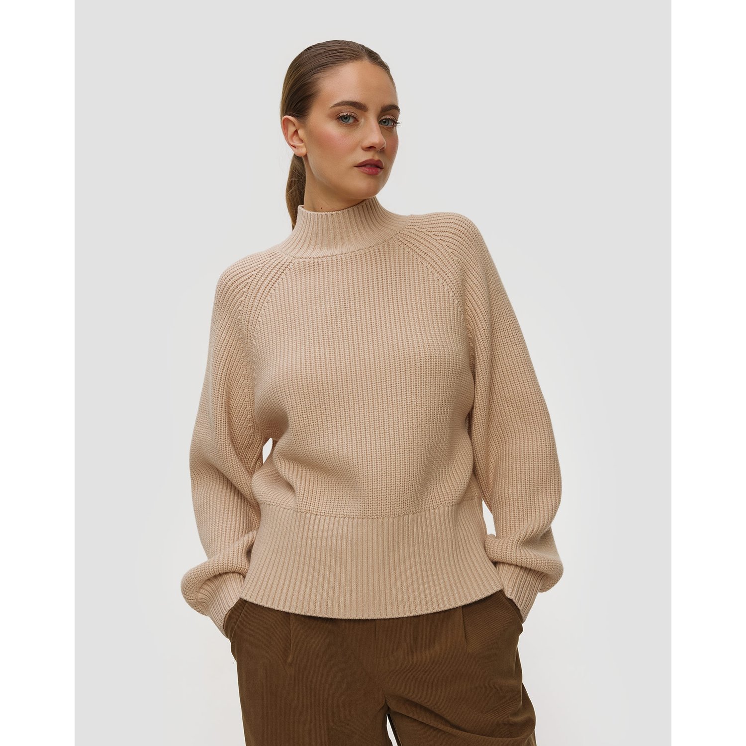 Sweter Damski Varley Martina High Neck Rib Knit