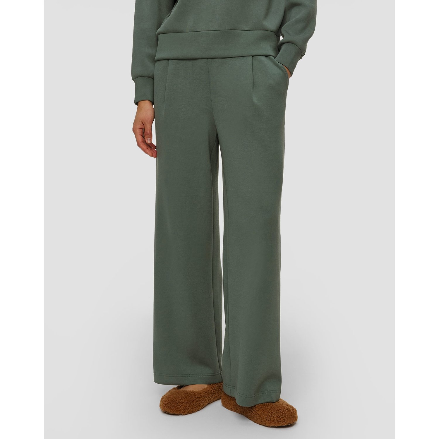 Zielone Spodnie Z Wiskozy Damskie Varley The Extra Wide Leg Pant 29.5