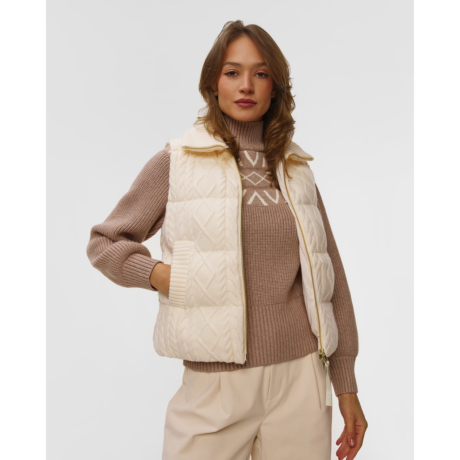 Kamizelka Damska Varley Irina Cable Knit Gilet