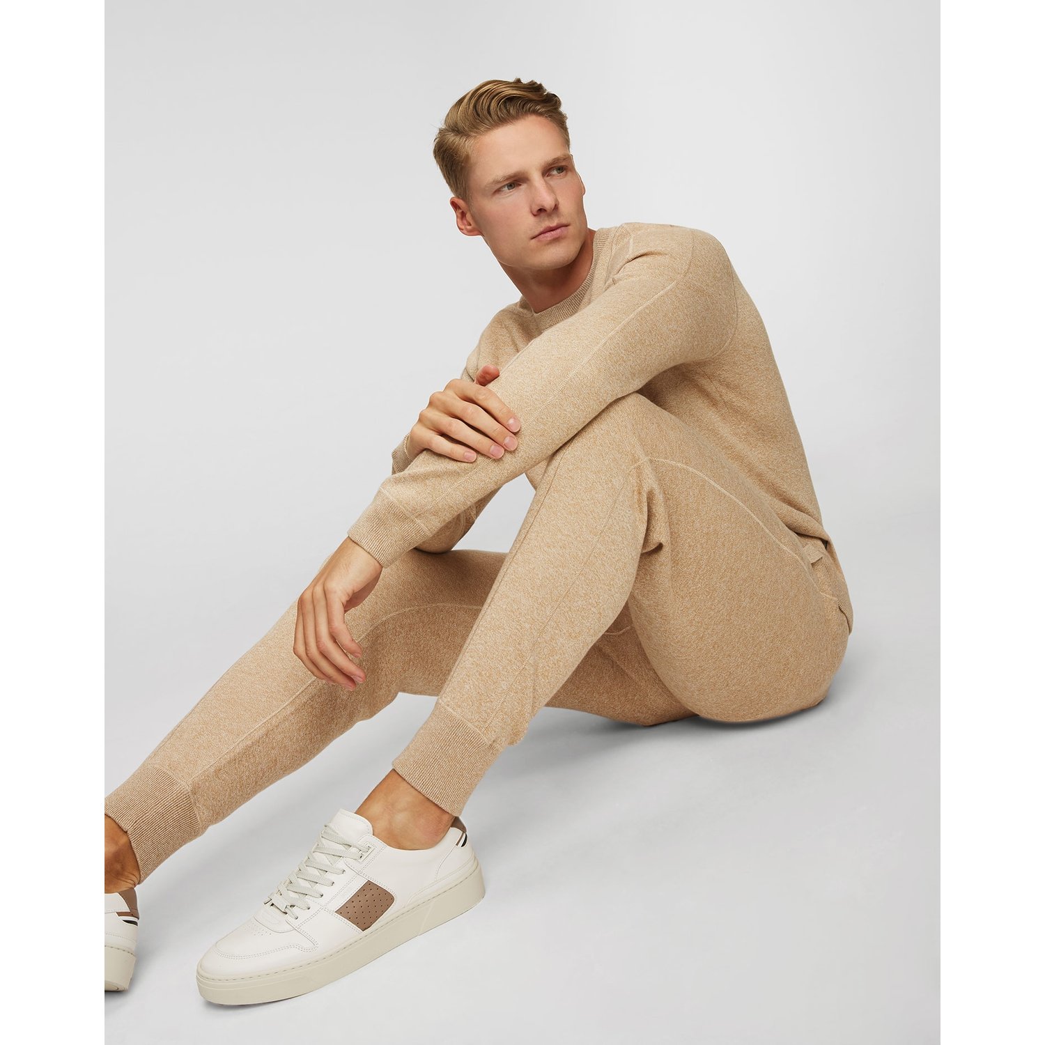 Beżowy Sweter Z Wełną Hugo Boss Onore