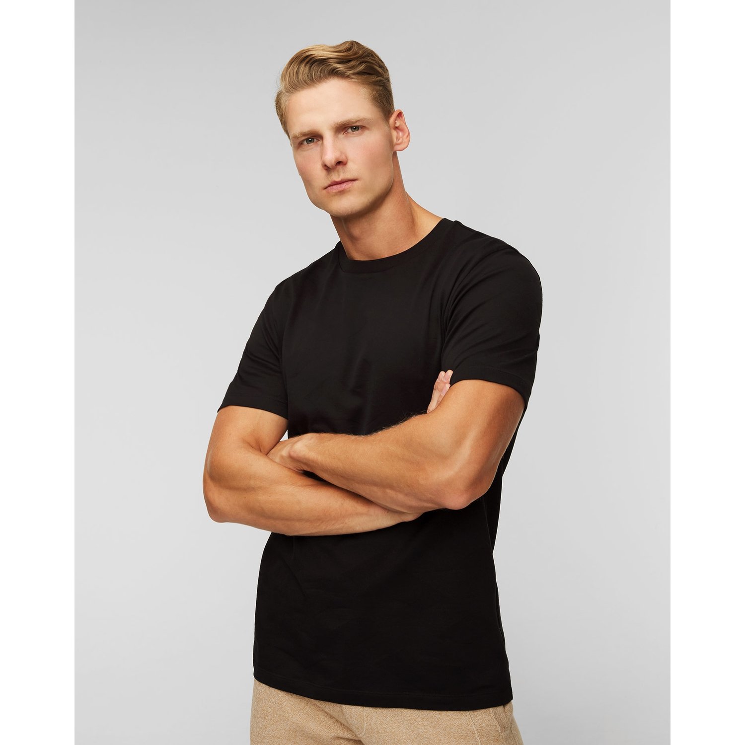 Czarny T-shirt W Monogramy Hugo Boss Tiburt
