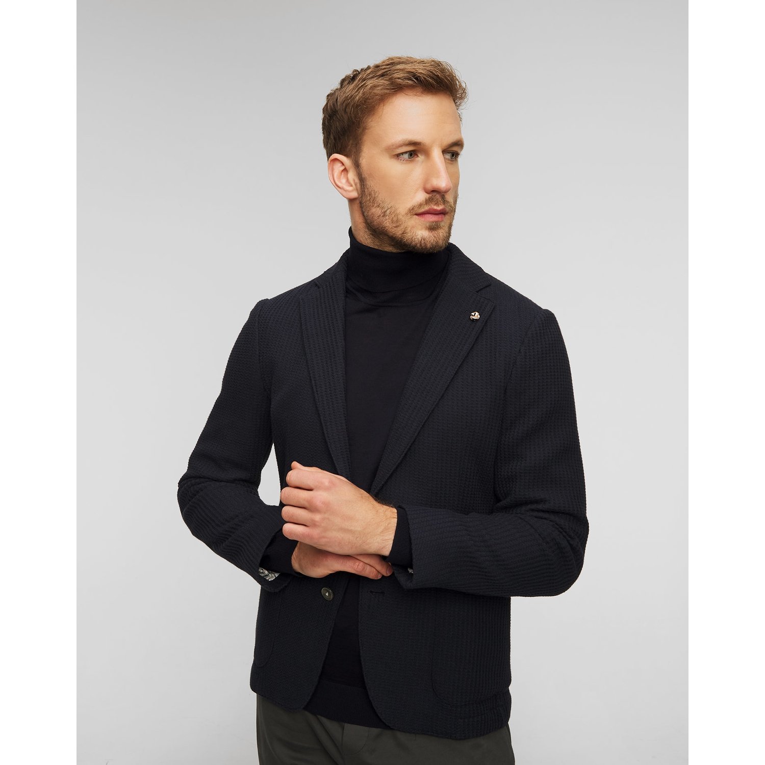 Granatowa Marynarka Męska Hugo Boss C-hanry J-knit