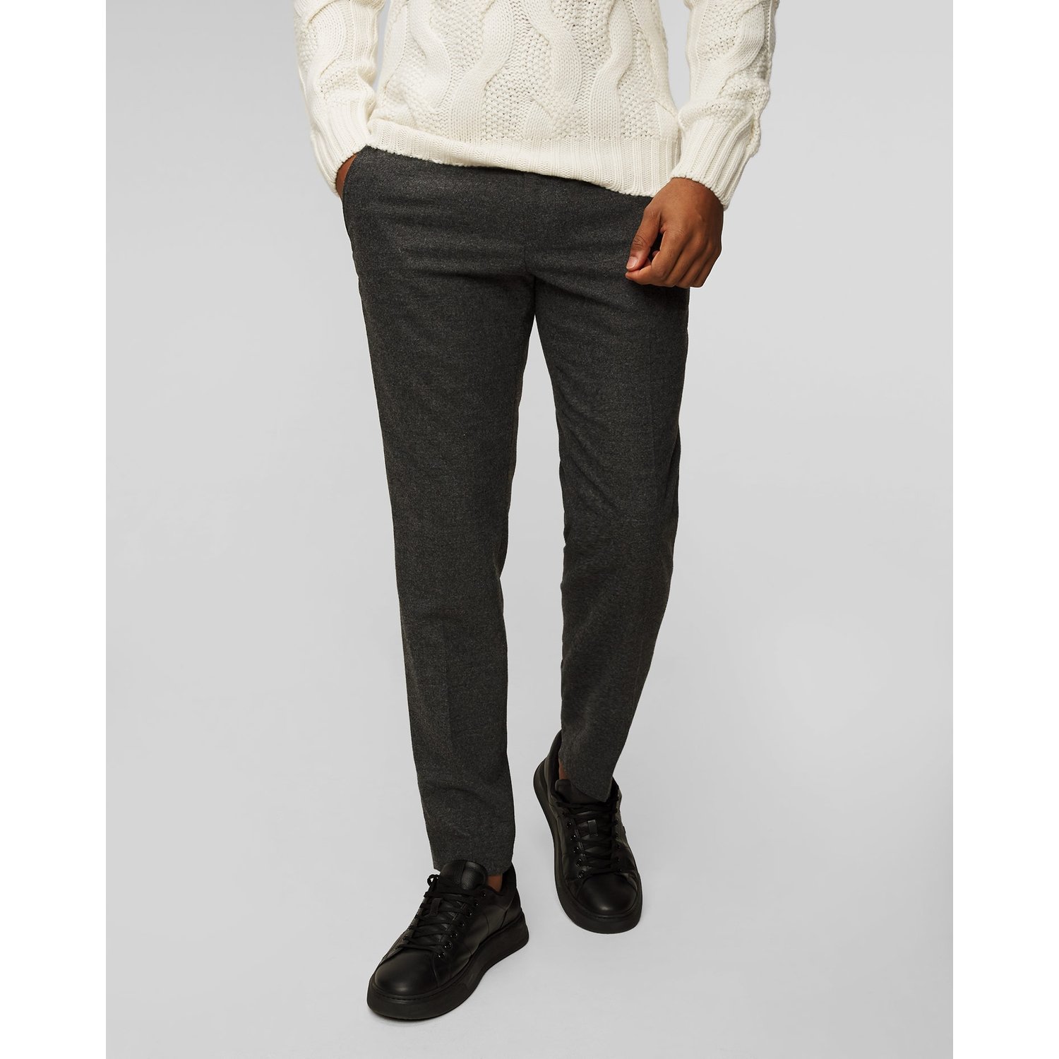 Szare Spodnie Wełniane Męskie Hugo Boss P Genius