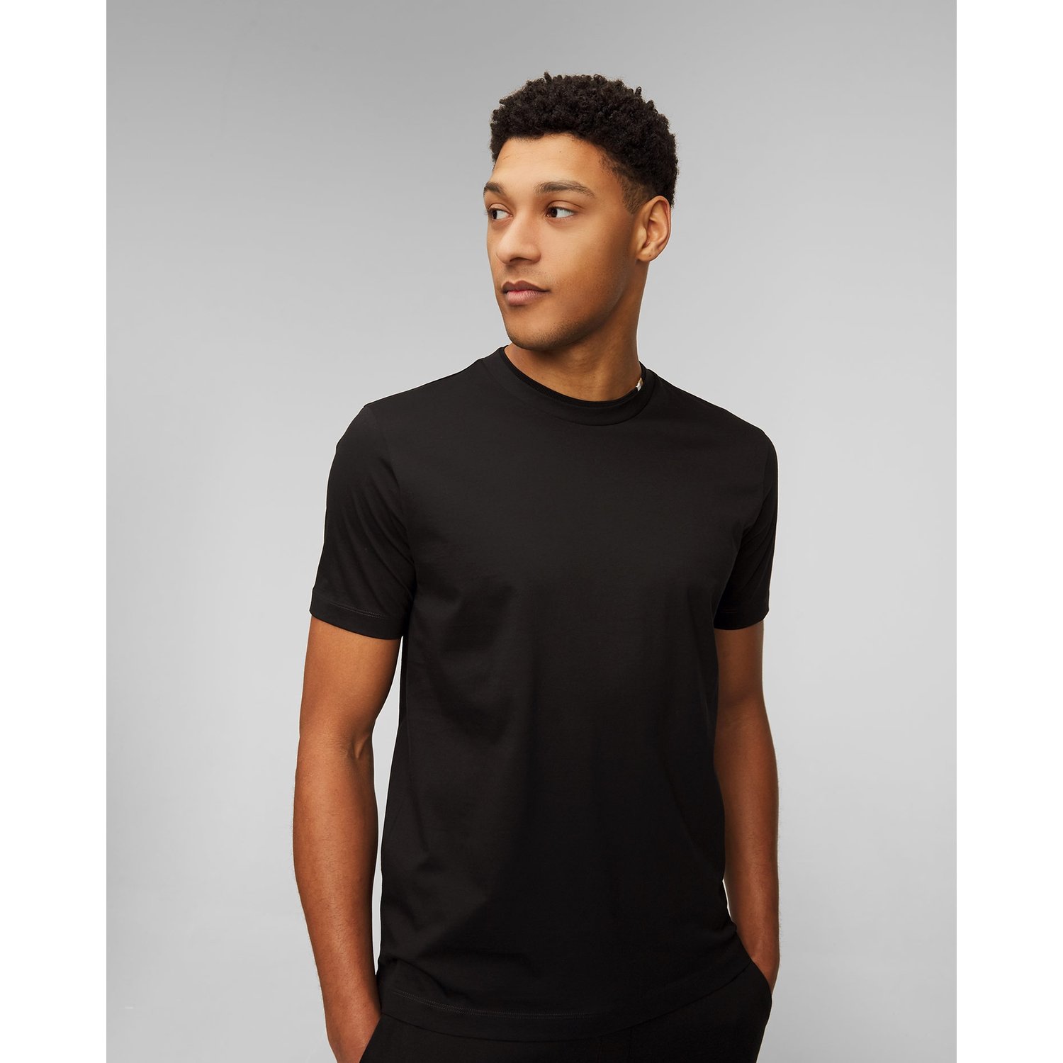 Czarny T-shirt Męski Hugo Boss Tiburt