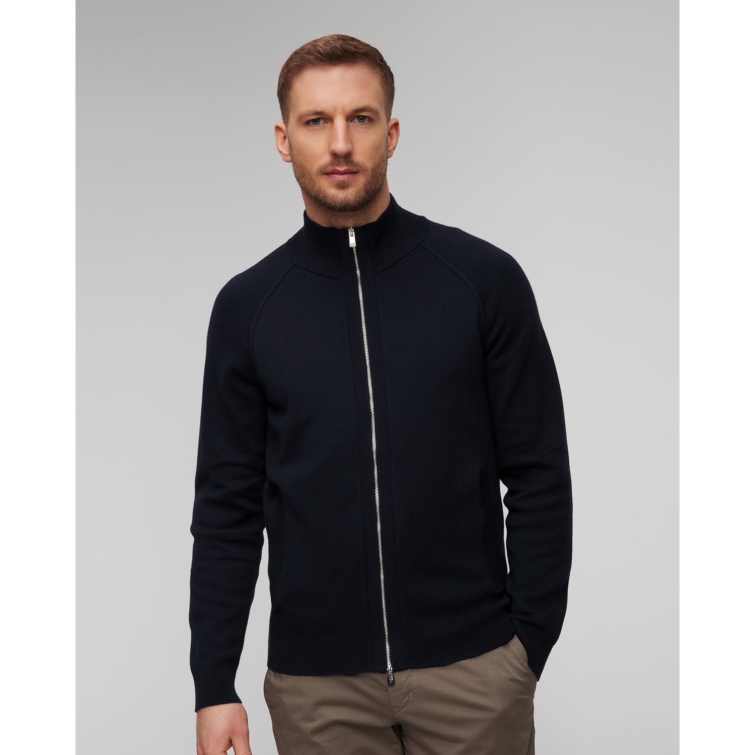 Granatowy Sweter Z Wełną Męski Hugo Boss Perrone