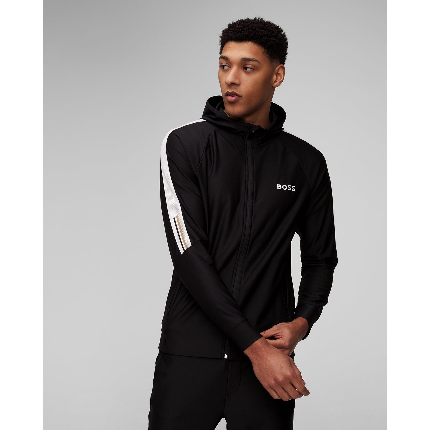 Czarna Bluza Z Kapturem Męska Hugo Boss Sicon Mb