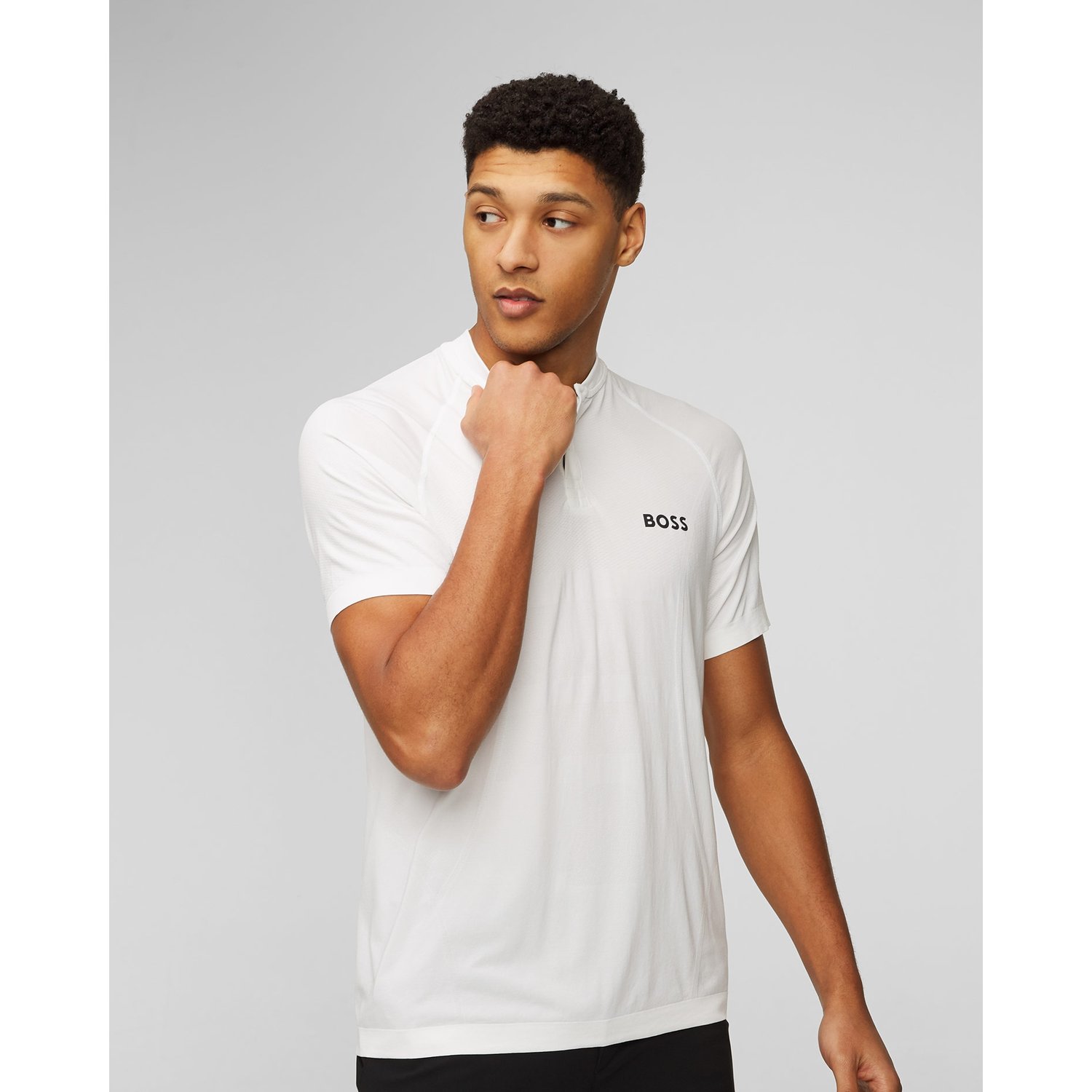Biała Koszulka Polo Męska Boss X Matteo Berrettini Pariq Mb