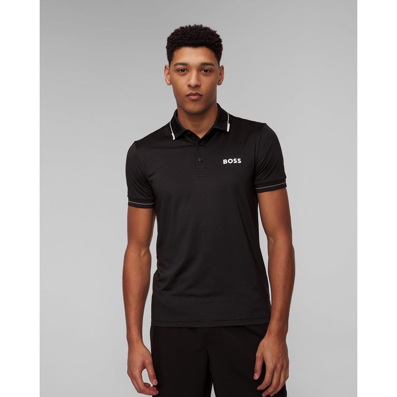 Czarna Koszulka Polo Męska Hugo Boss Paul Pro