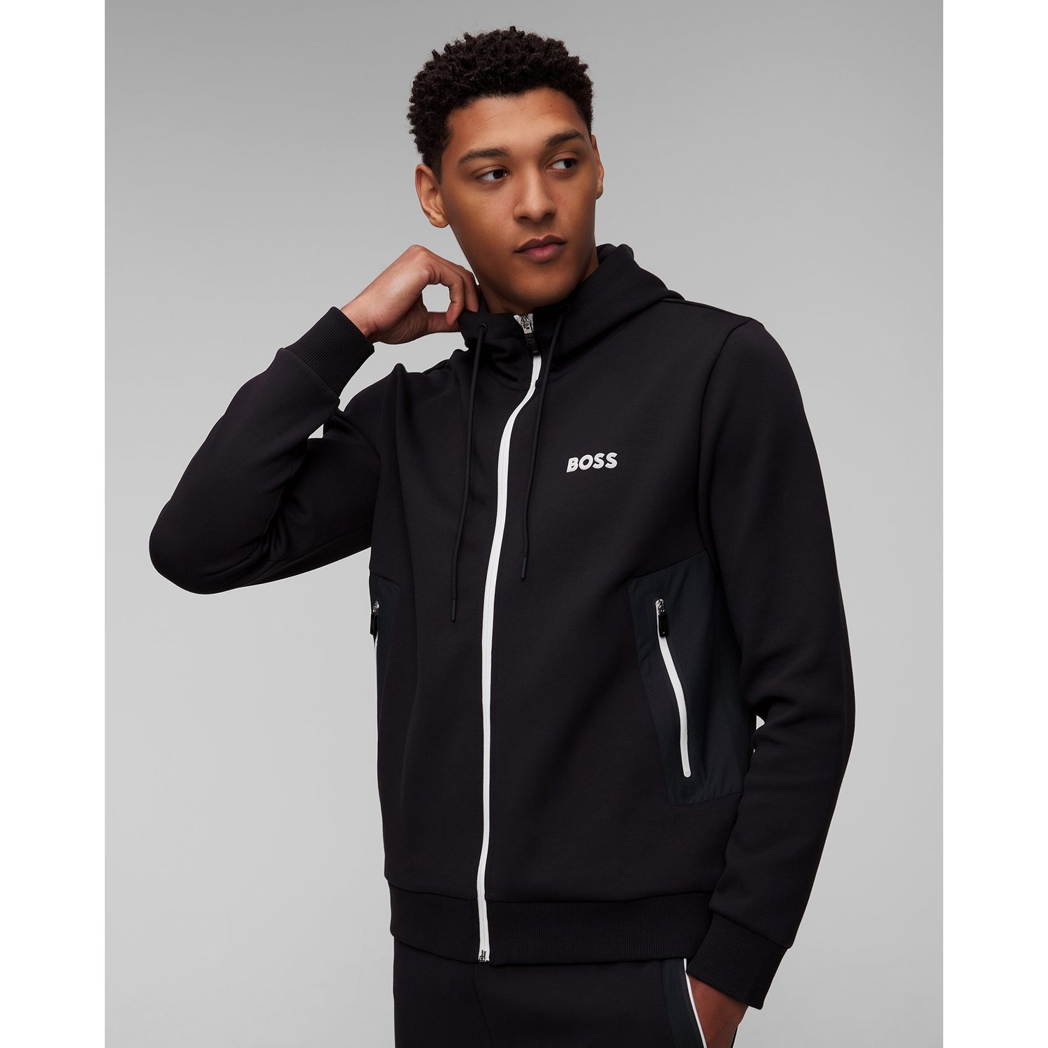 Granatowa Bluza Rozpinana Męska Hugo Boss Saggy