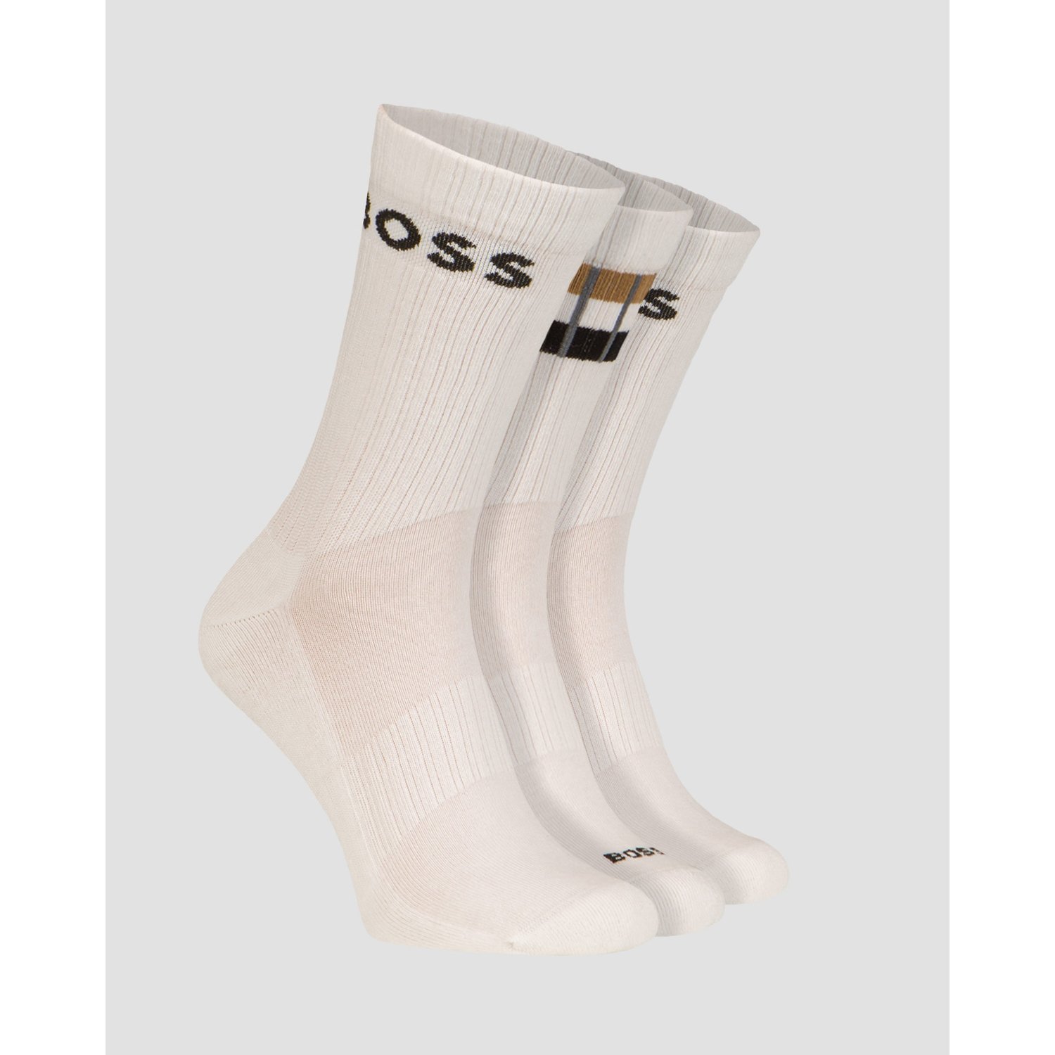 Skarpetki Męskie Hugo Boss 3p Qs Rib Stripe Białe