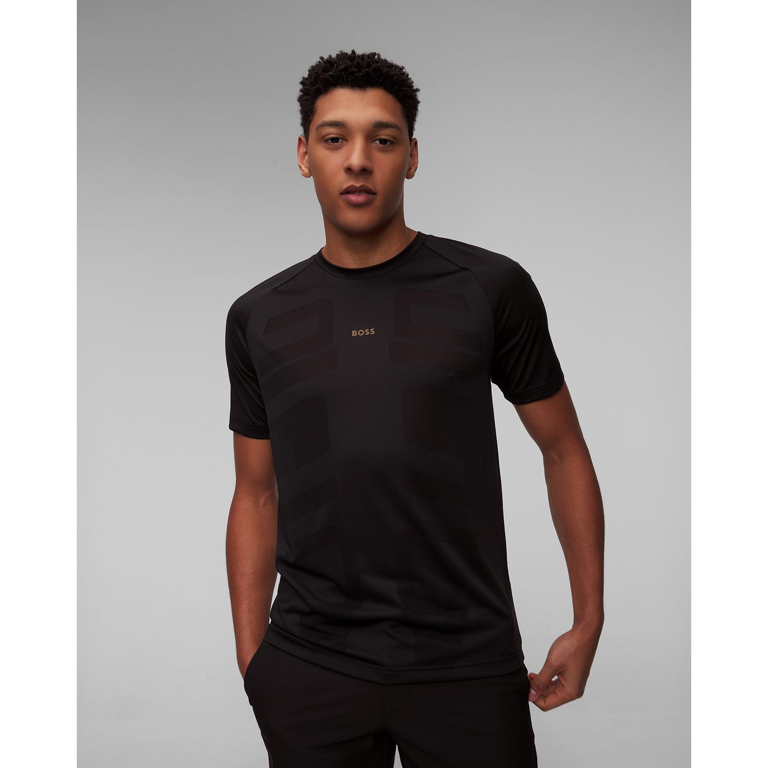 Czarny T-shirt Funkcyjny Męski Hugo Boss Tariq
