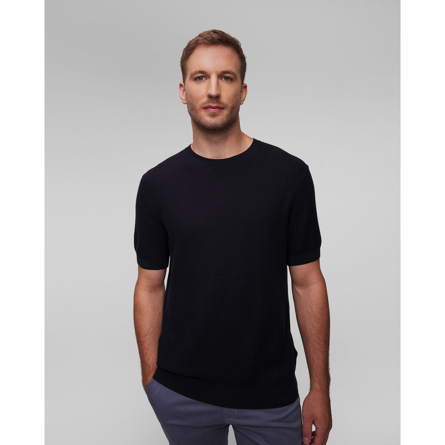 Granatowy Sweter Krótki Męski Hugo Boss H-dalon